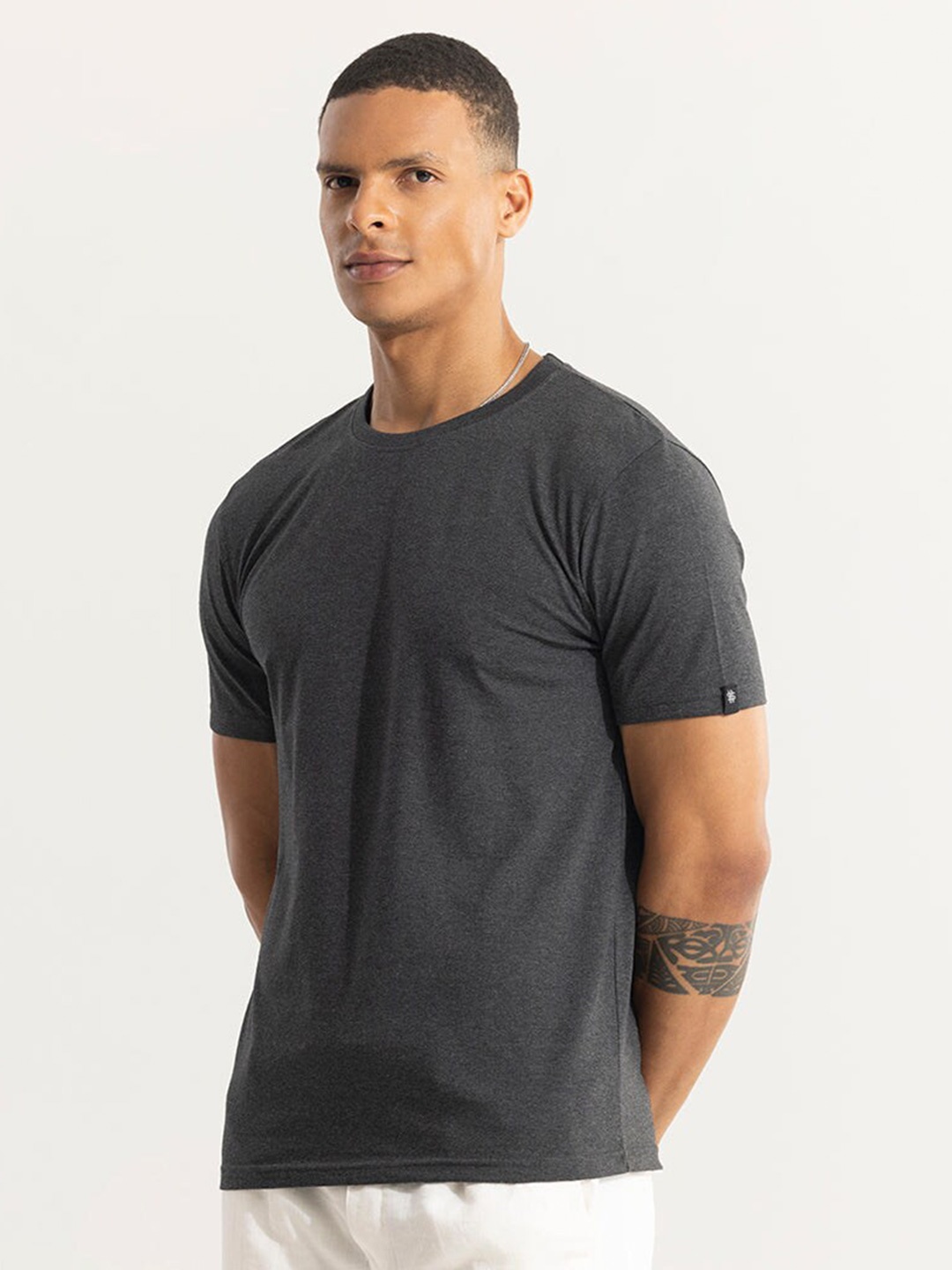 

Snitch Round Neck Cotton T-shirt, Grey