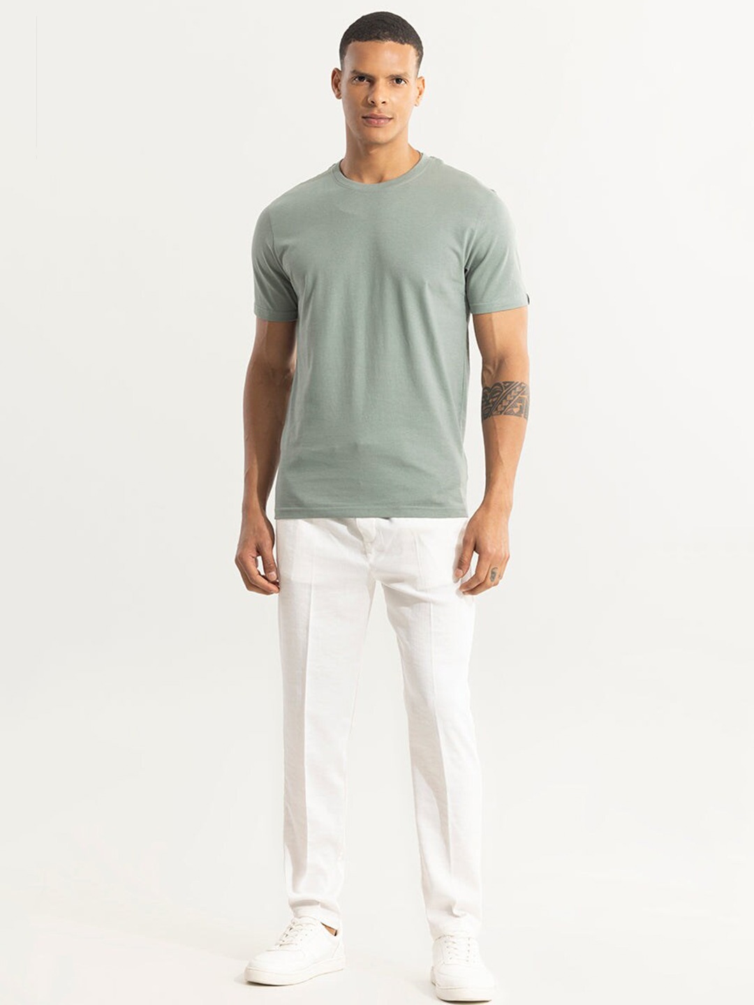 

Snitch Round Neck Cotton T-shirt, Green