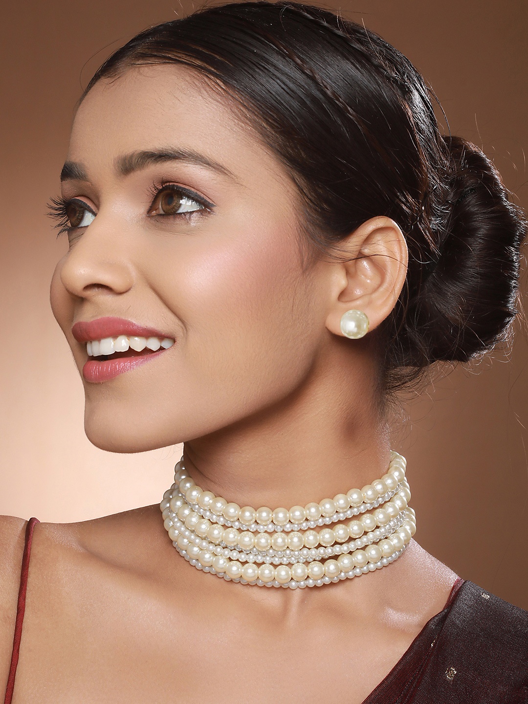 

Saraf RS Jewellery Silver-Plated Beaded Jewellery Set