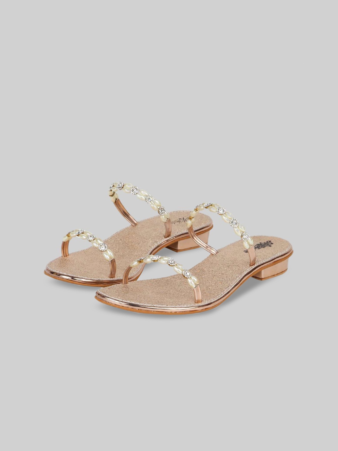 

AZ Footwear Embellished Strappy Block Heels, Gold
