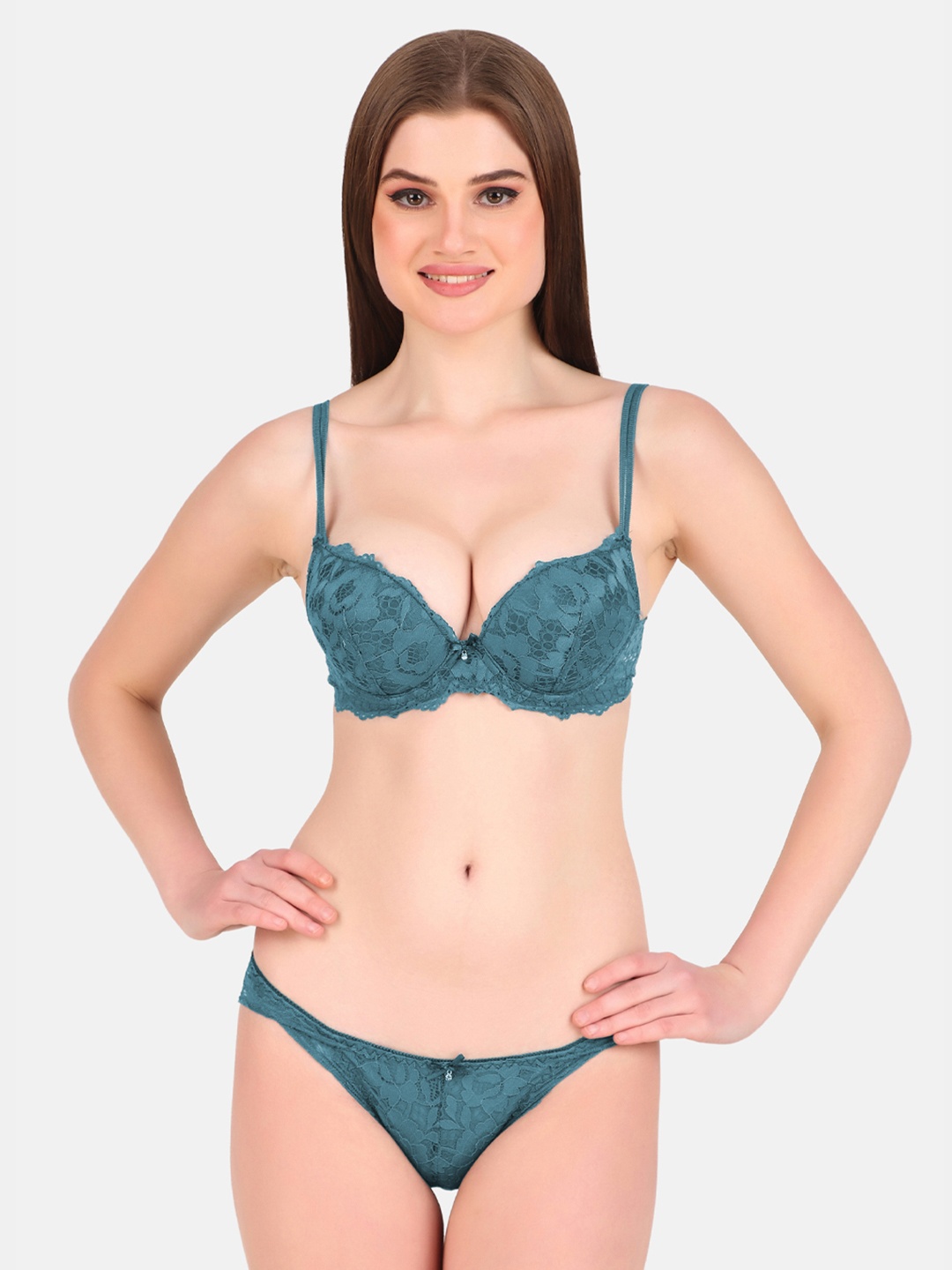 

Secret Lives Self Design Brief Lingerie Set, Green