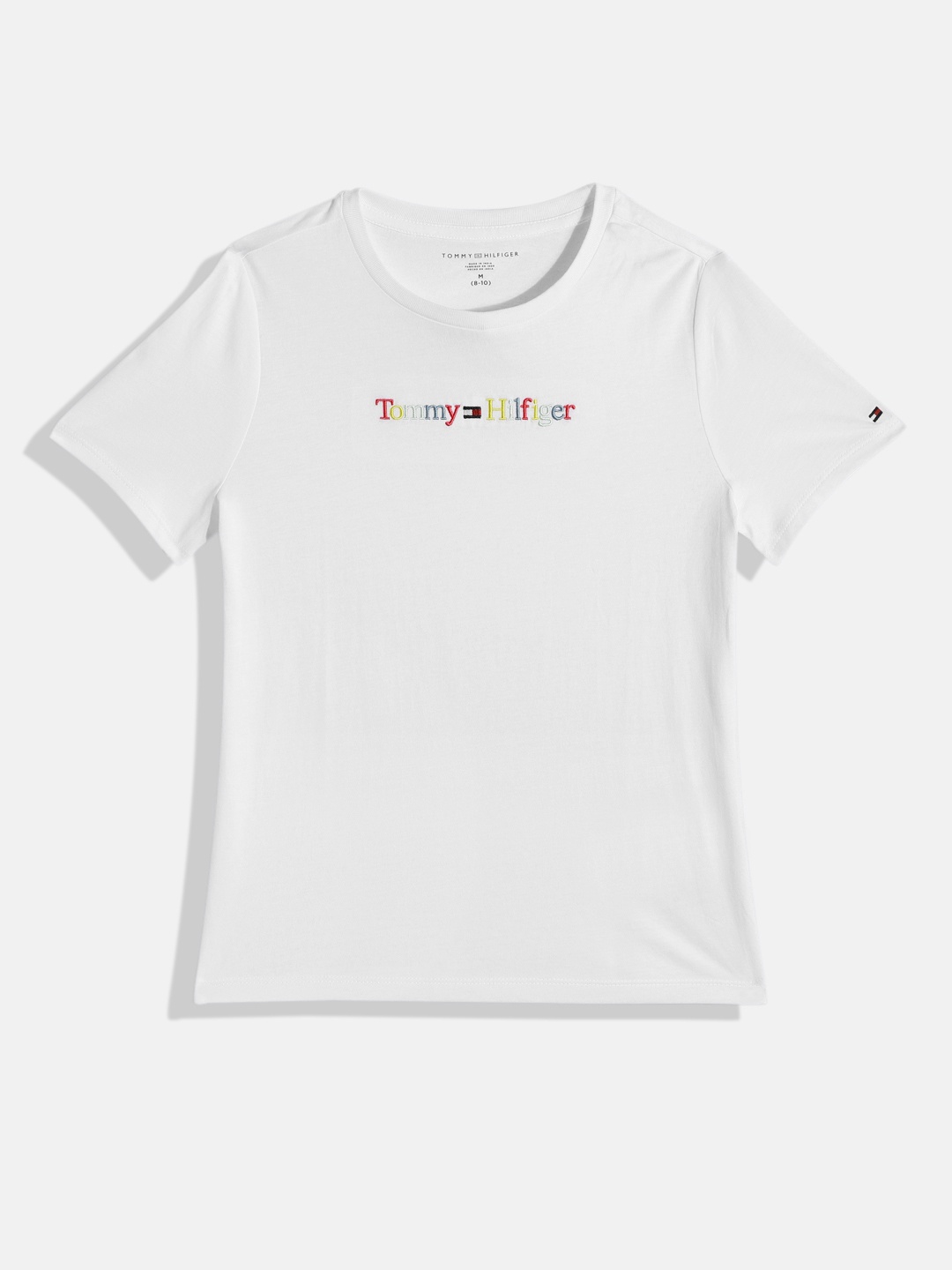 

Tommy Hilfiger Girls Brand Logo Embroidered Pure Cotton T-shirt, White