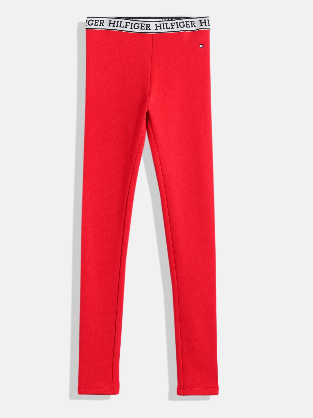 

Tommy Hilfiger Girls Solid Knitted Ankle Length Leggings, Red