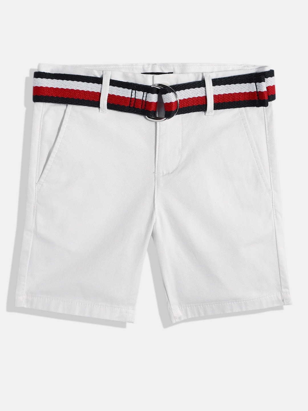 

Tommy Hilfiger Boys Self Design Regular Shorts With Belt, White