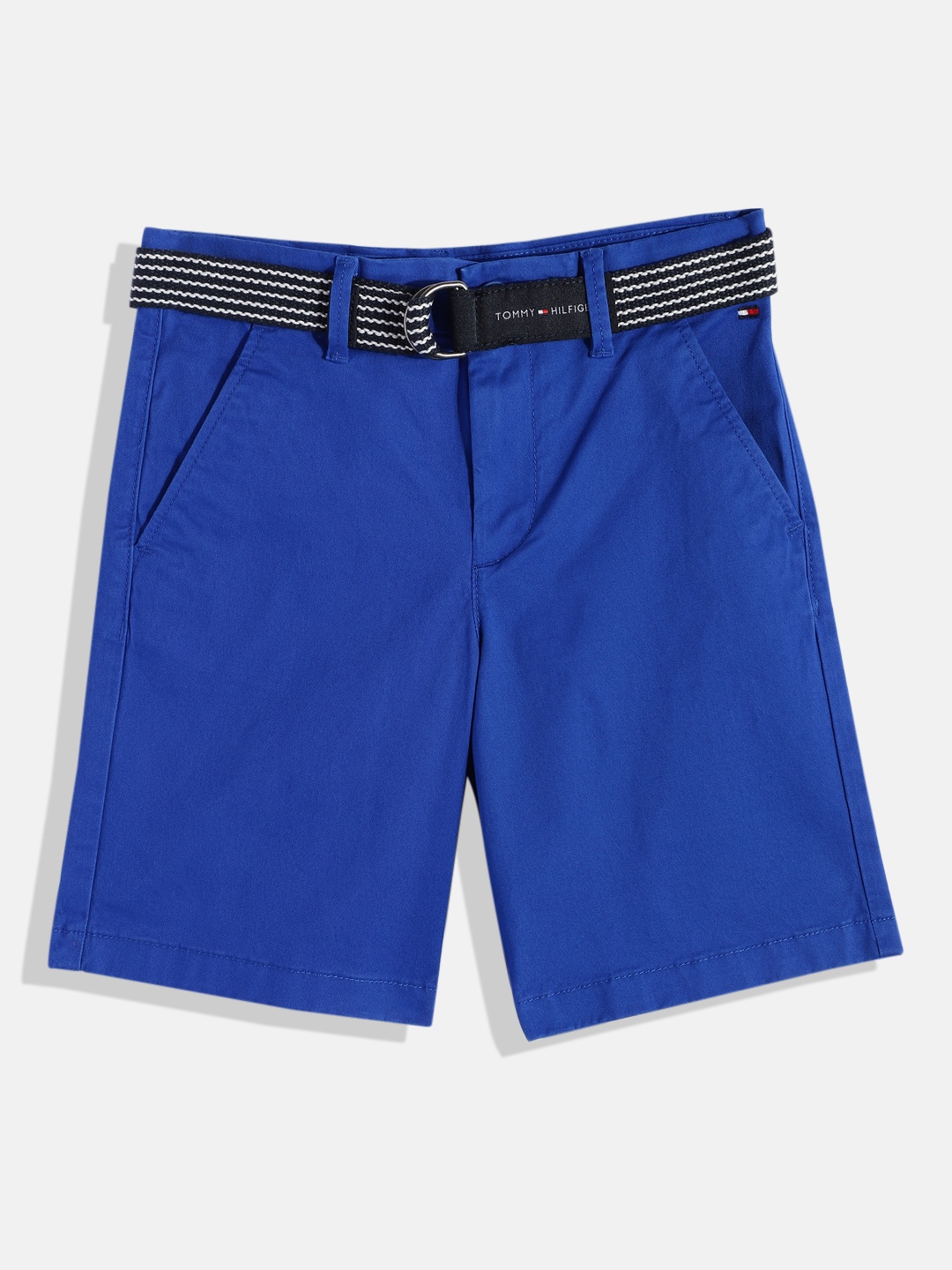 

Tommy Hilfiger Boys Solid Chino Shorts with Belt, Blue