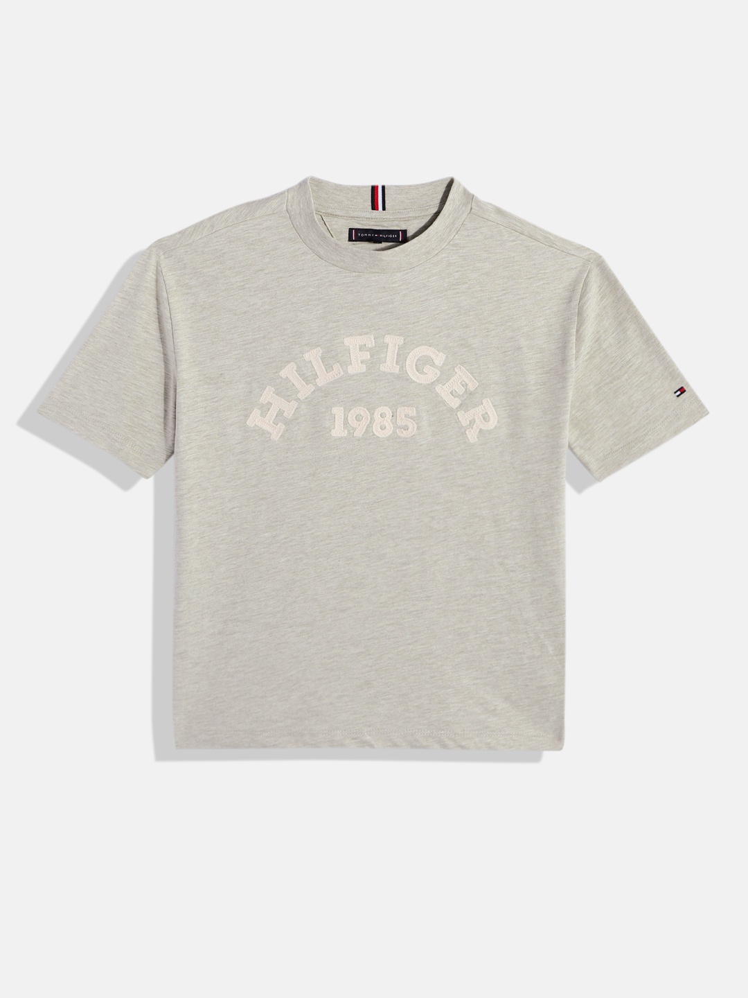 

Tommy Hilfiger Boys Brand Logo Embroidered Organic Cotton T-shirt, Olive