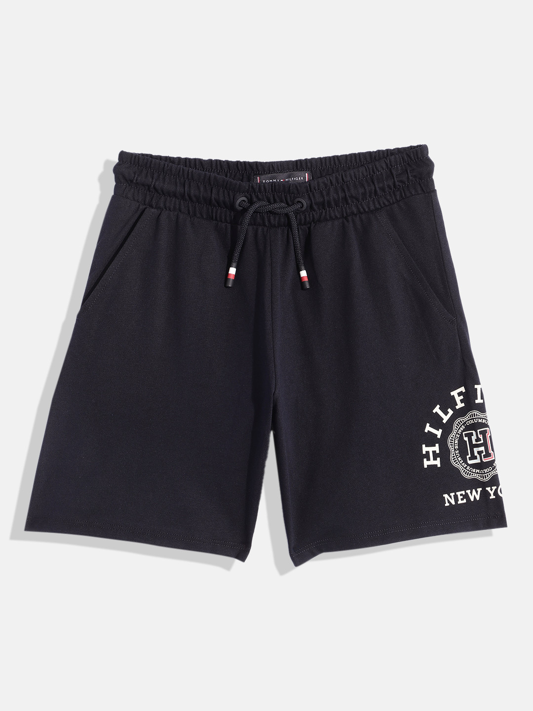 

Tommy Hilfiger Boys Typography Printed Pure Cotton Shorts, Navy blue