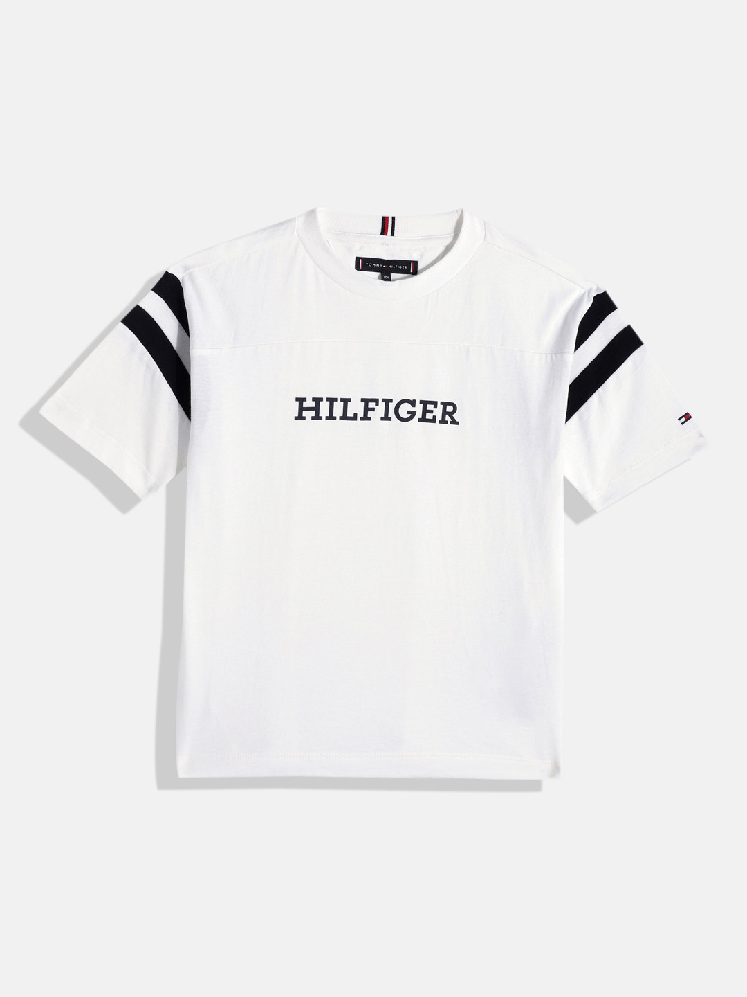 

Tommy Hilfiger Boys Brand Logo Print Nautical Pure Cotton T-shirt, White