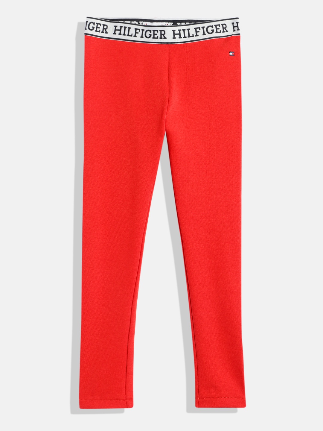 

Tommy Hilfiger Girls Solid Knitted Ankle Length Leggings, Red
