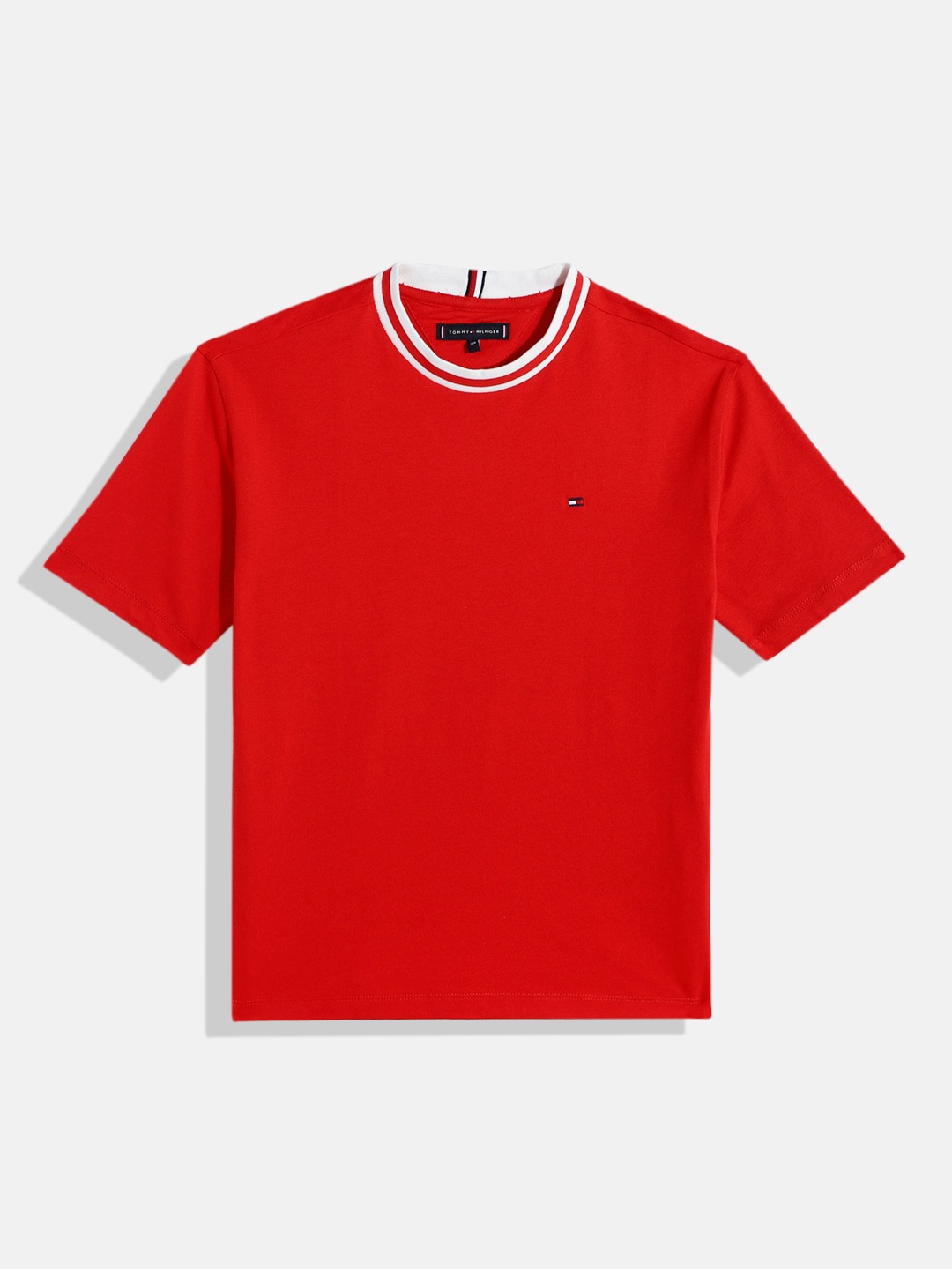 

Tommy Hilfiger Boys Solid Pure Cotton T-shirt, Red