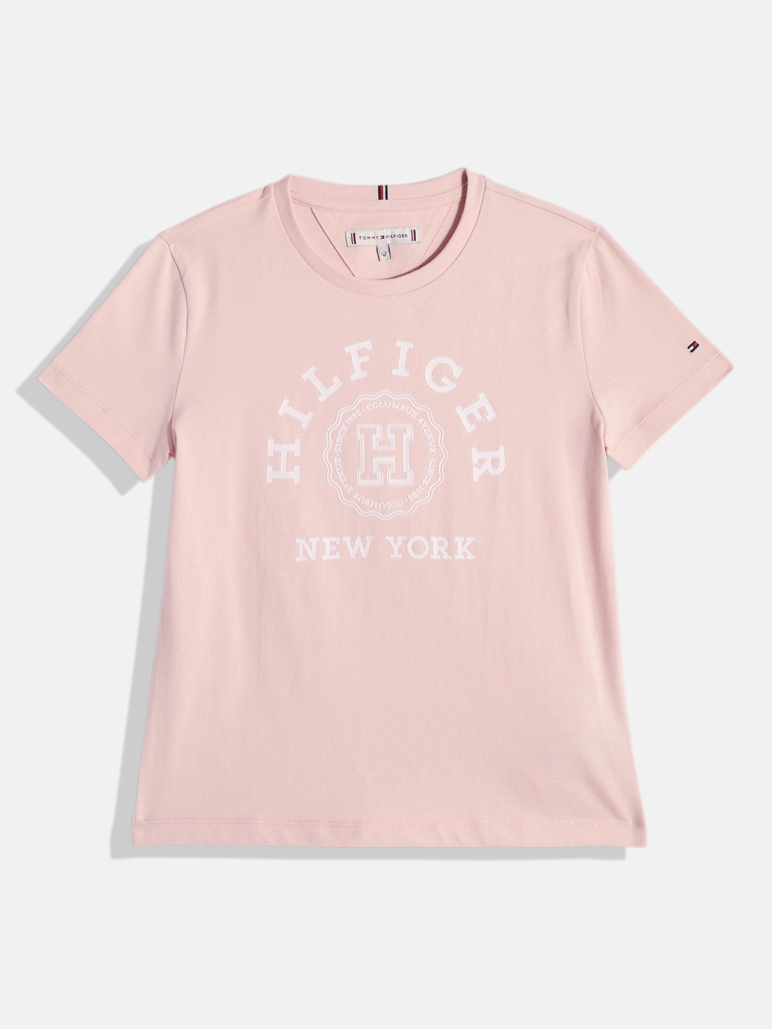 

Tommy Hilfiger Girls Brand Logo Print Pure Cotton T-shirt, Pink