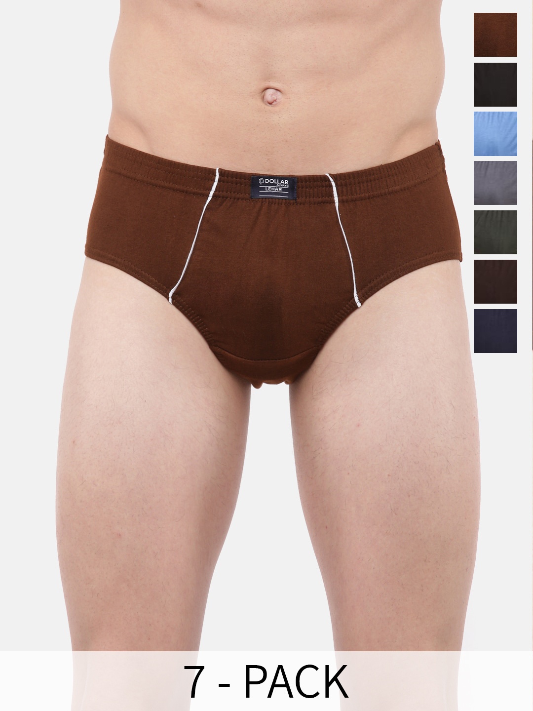

Dollar Pack Of 7 Assorted Combed Cotton Basic Briefs MLHBR-01-PO7-ASST4