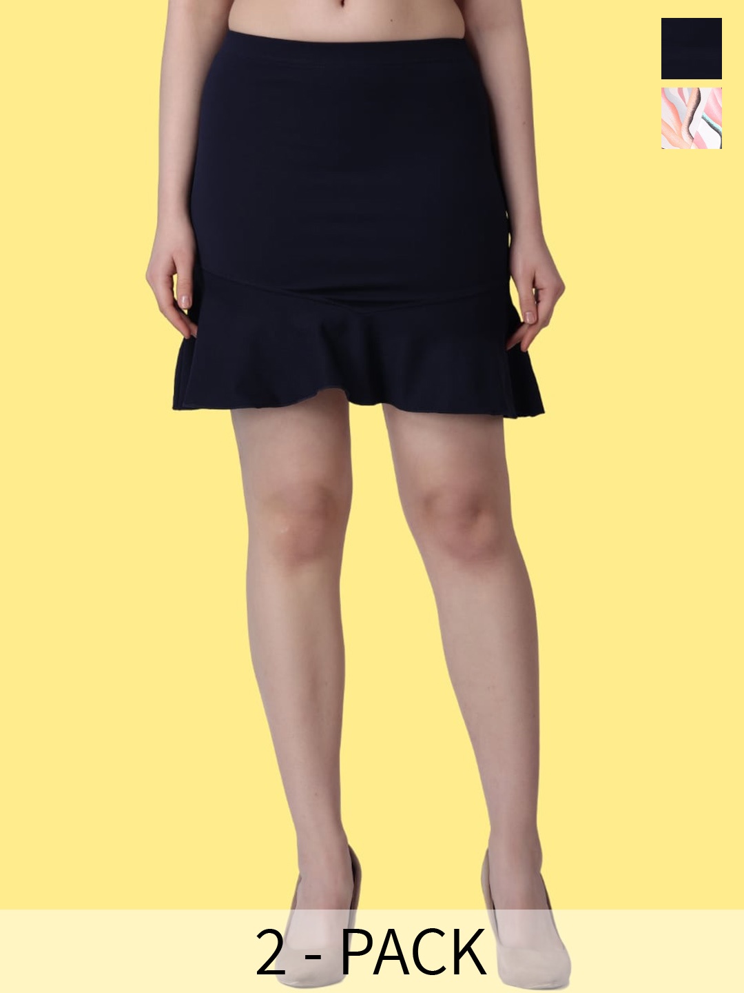 

Popwings Pack Of 2 Above Knee Skirts, Pink