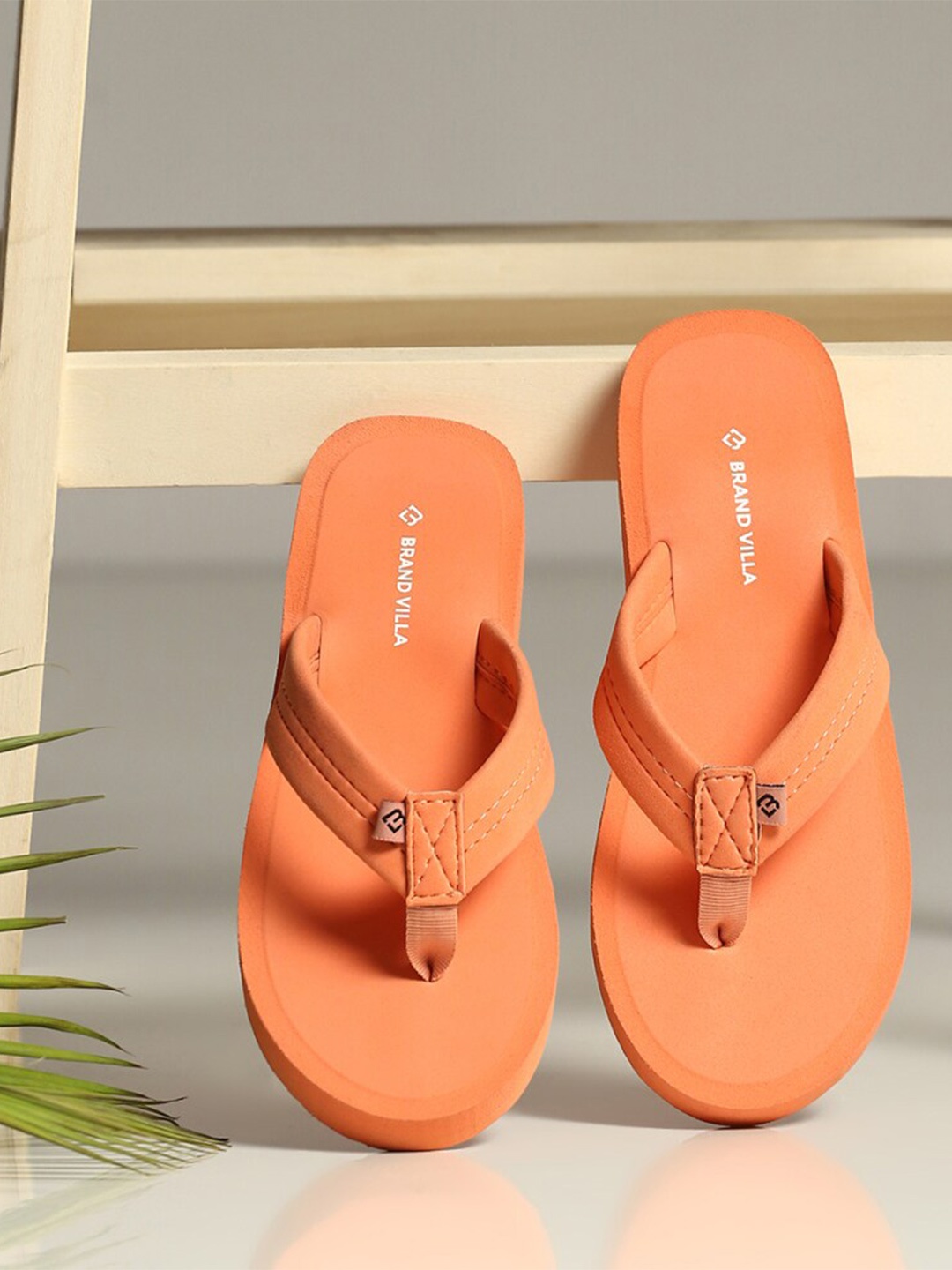 

BRAND VILLA Women Lightweight Thong Flip-Flops, Orange