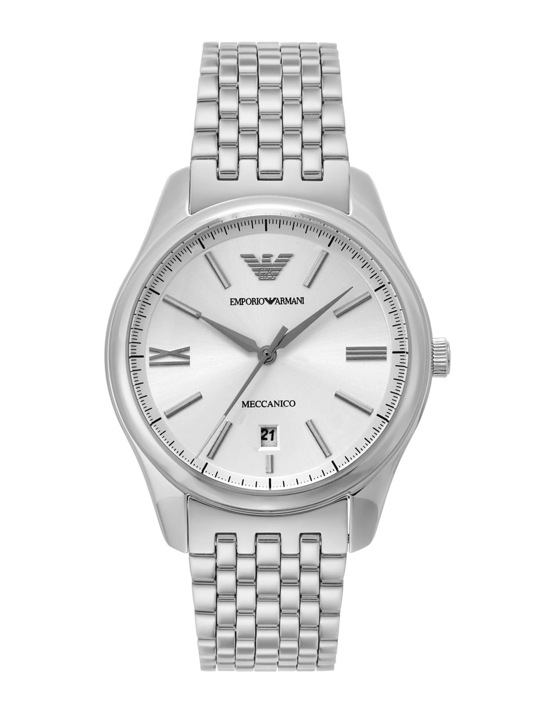 

Emporio Armani Men Textured Dial & Analogue Automatic Motion Watch AR60076, Silver