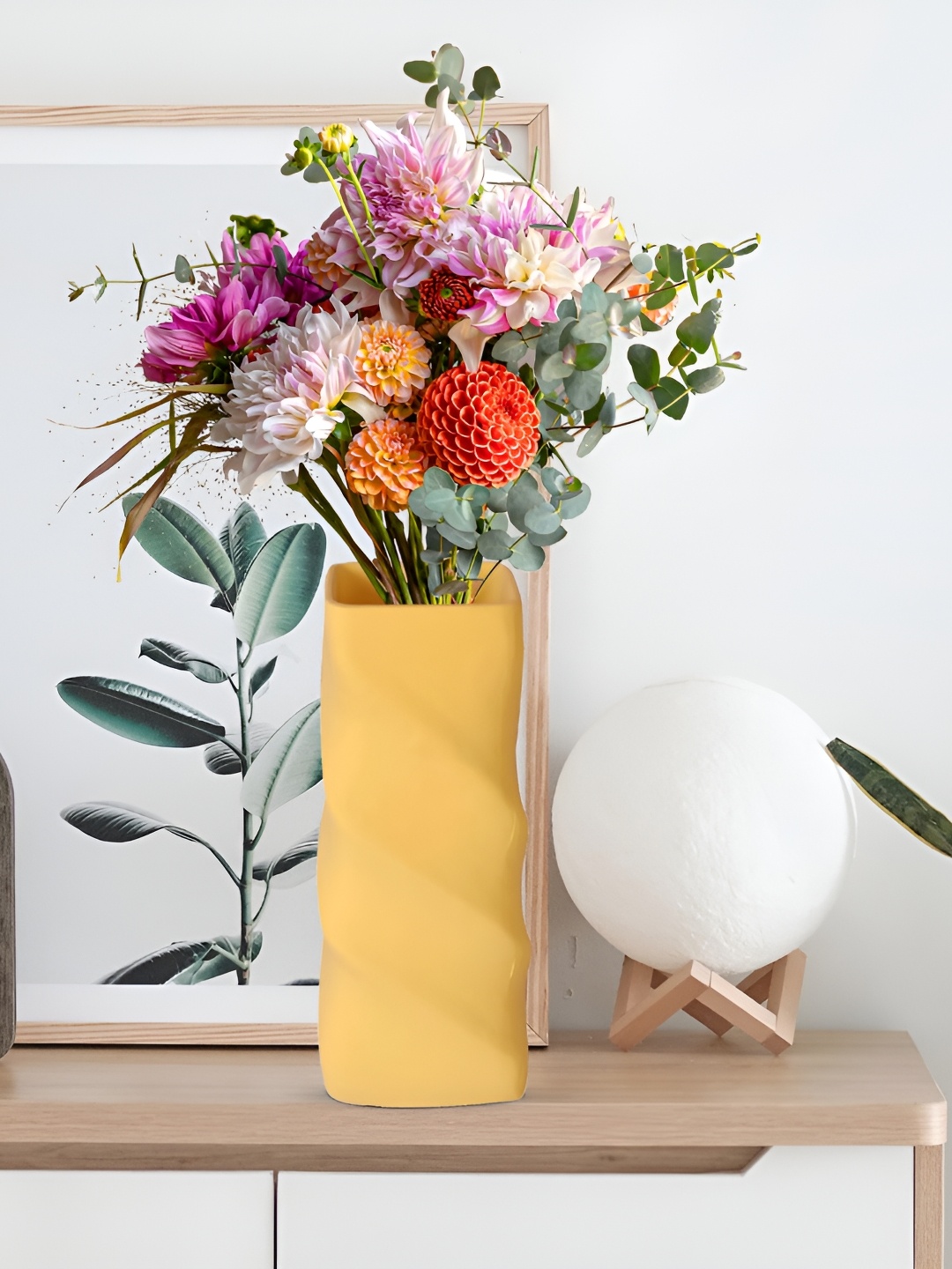 

LASAKI Myna Yellow Durable Ceramic Flower Vase