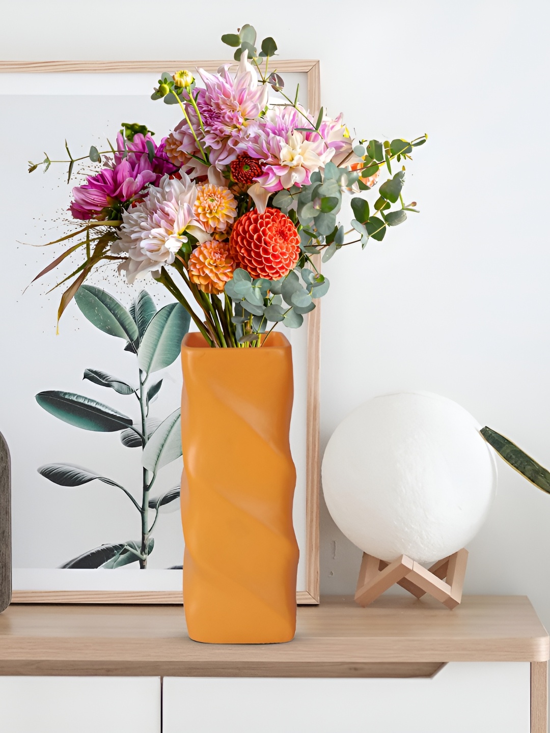 

LASAKI Myna Orange Durable Ceramic Vase