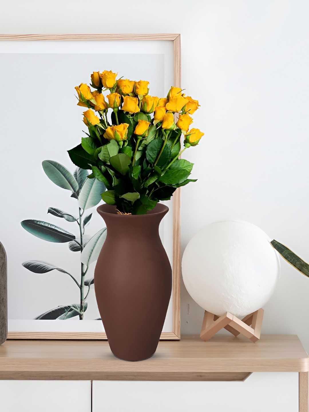 

LASAKI Vatsal Brown Ceramic Flower Vase