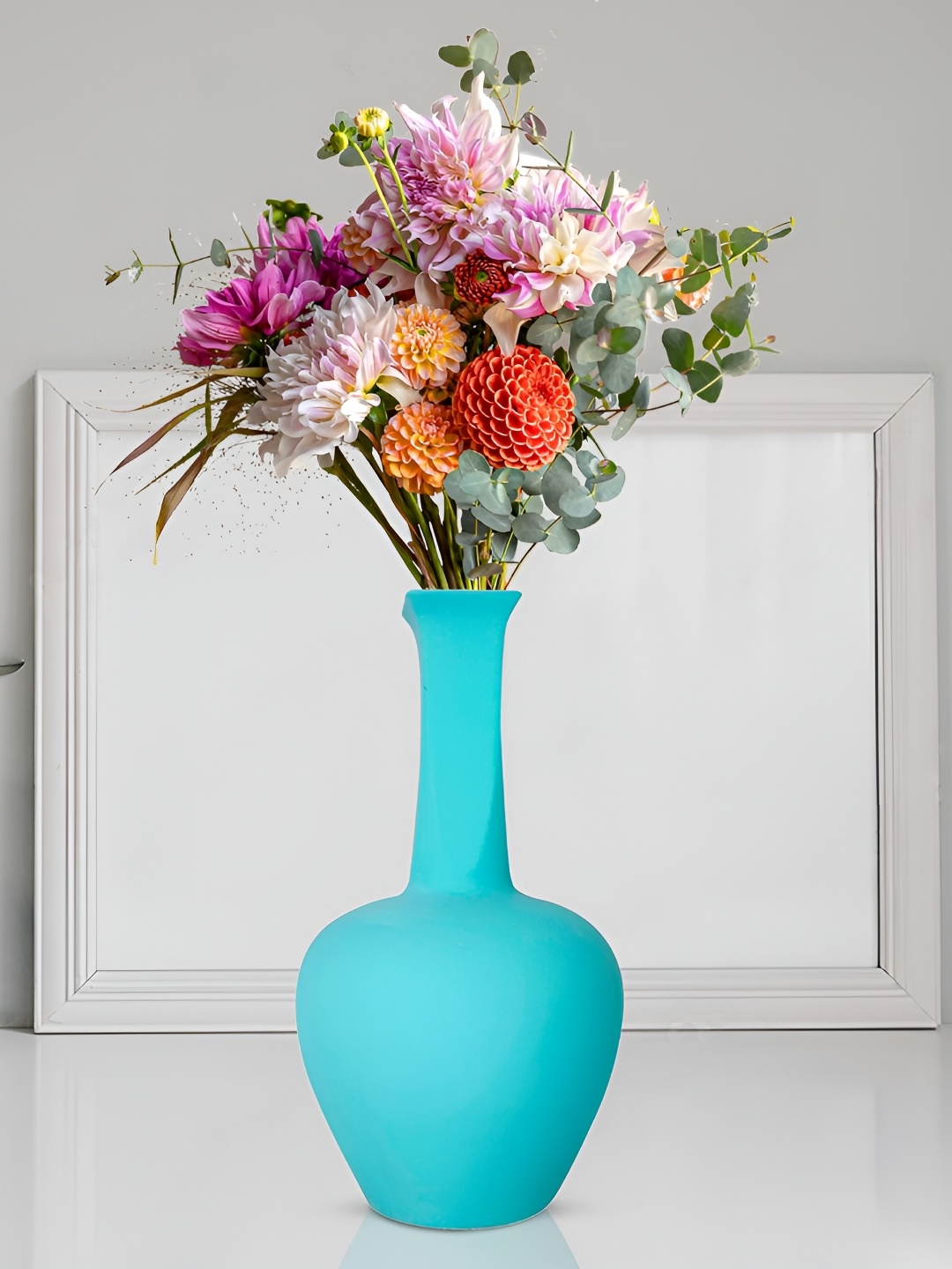 

LASAKI Anjani Aqua Blue Ceramic Flower Vase