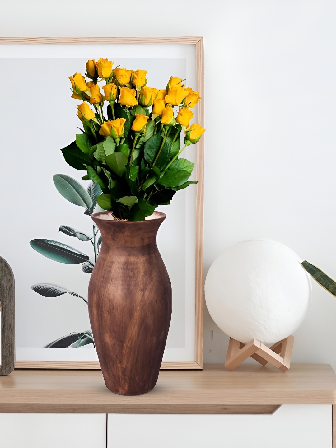 

LASAKI Vatsal Brown Ceramic Flower Vases