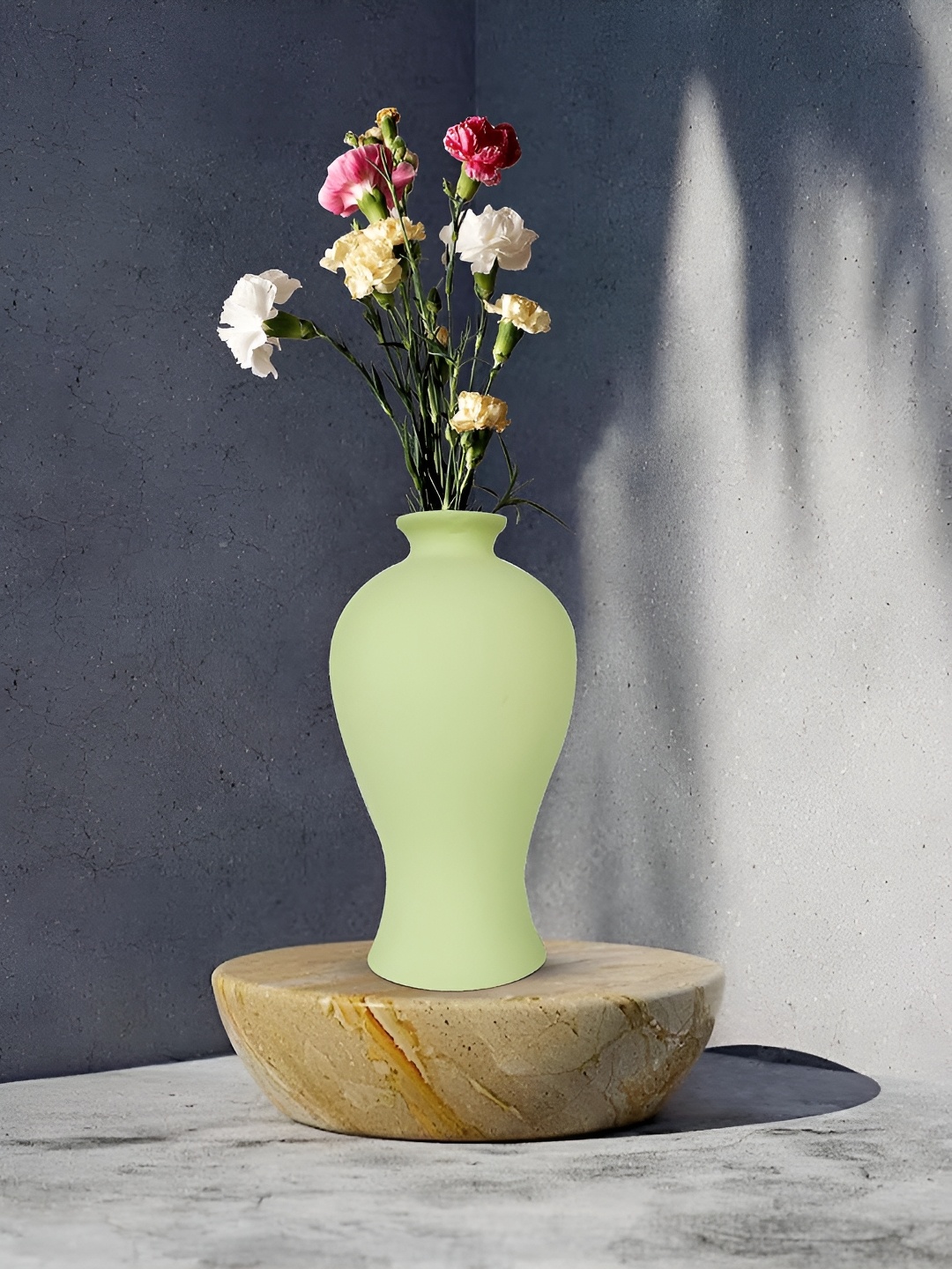 

LASAKI Apsara Lime Green Ceramic Flower Vase