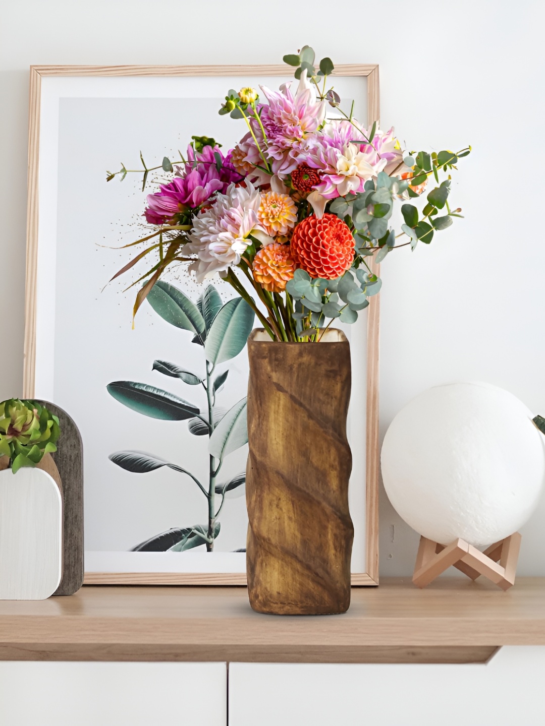 

LASAKI Myna Brown Ceramic Flower Vase