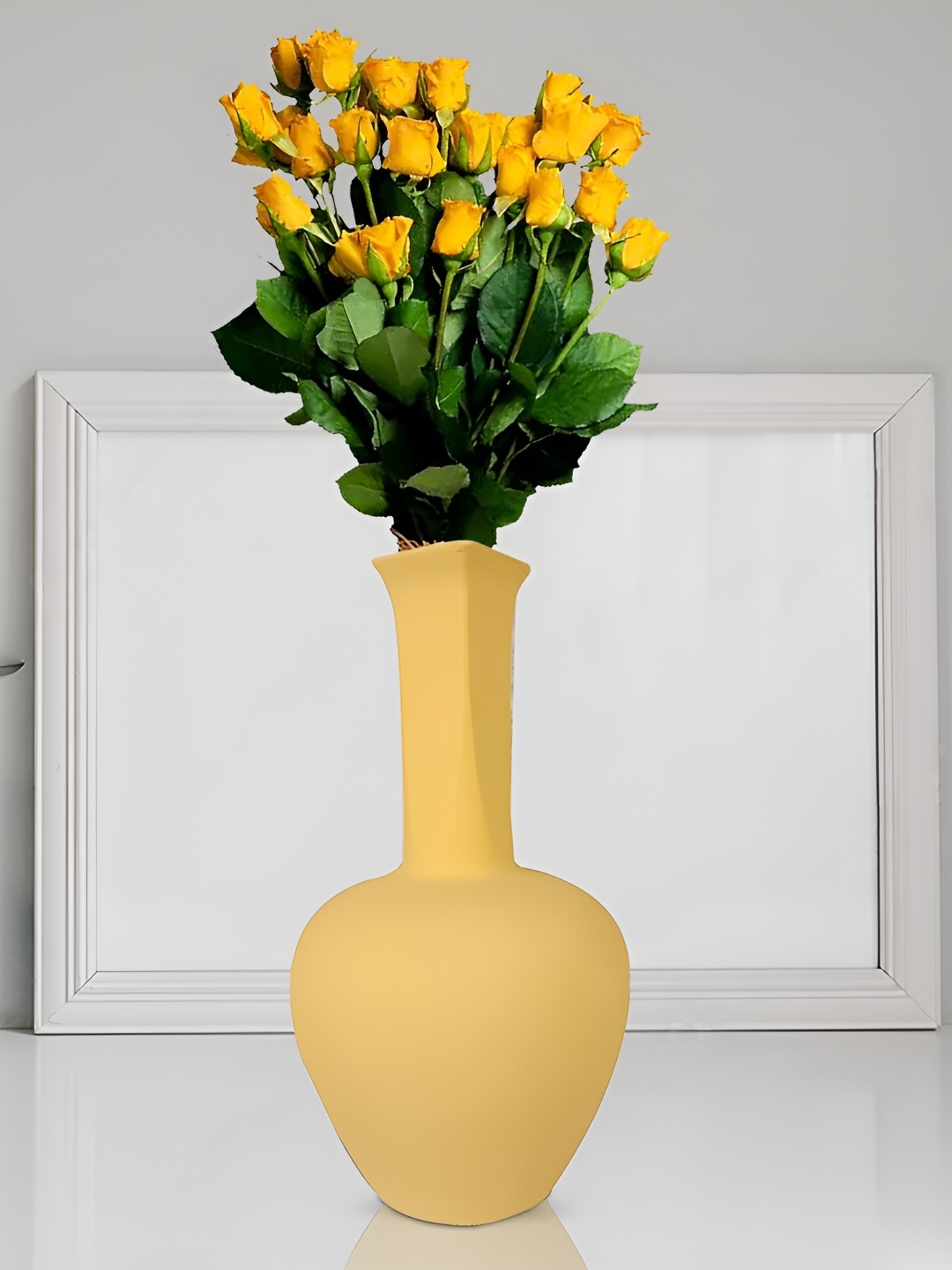 

LASAKI Anjani Yellow Matte Finish Ceramic Flower Vase