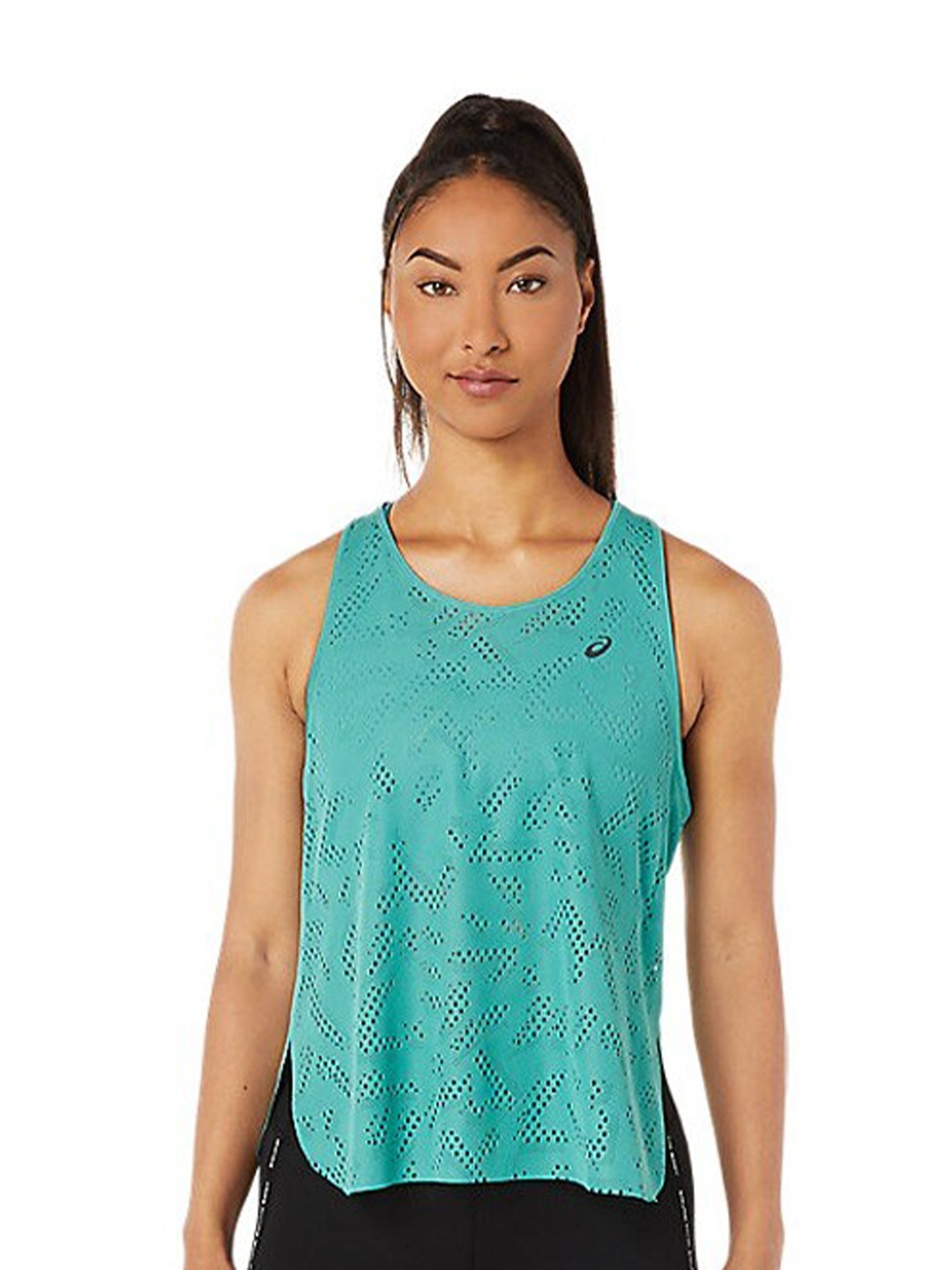 

ASICS Ventilate Actibreeze Self Design Sleeveless Tank T-shirt, Green