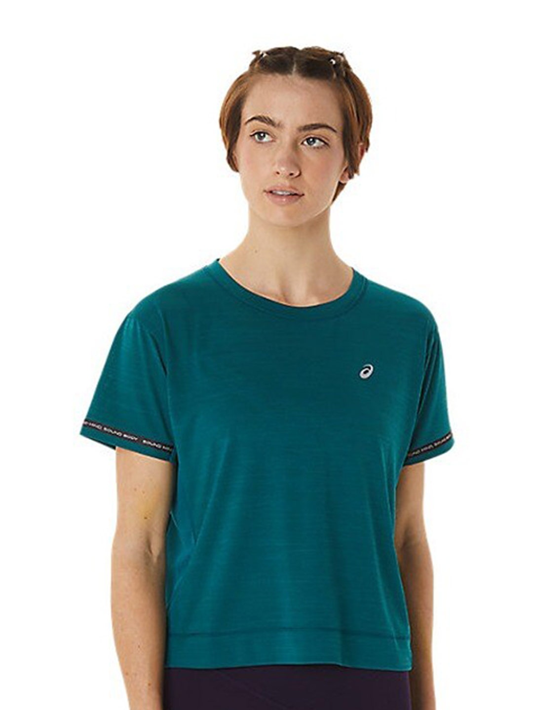 

ASICS Race Round Neck Crop T-shirt, Green