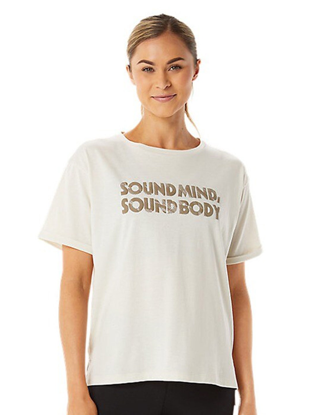 

ASICS HERITAGE FONT Graphic Printed Round Neck T-Shirt, White