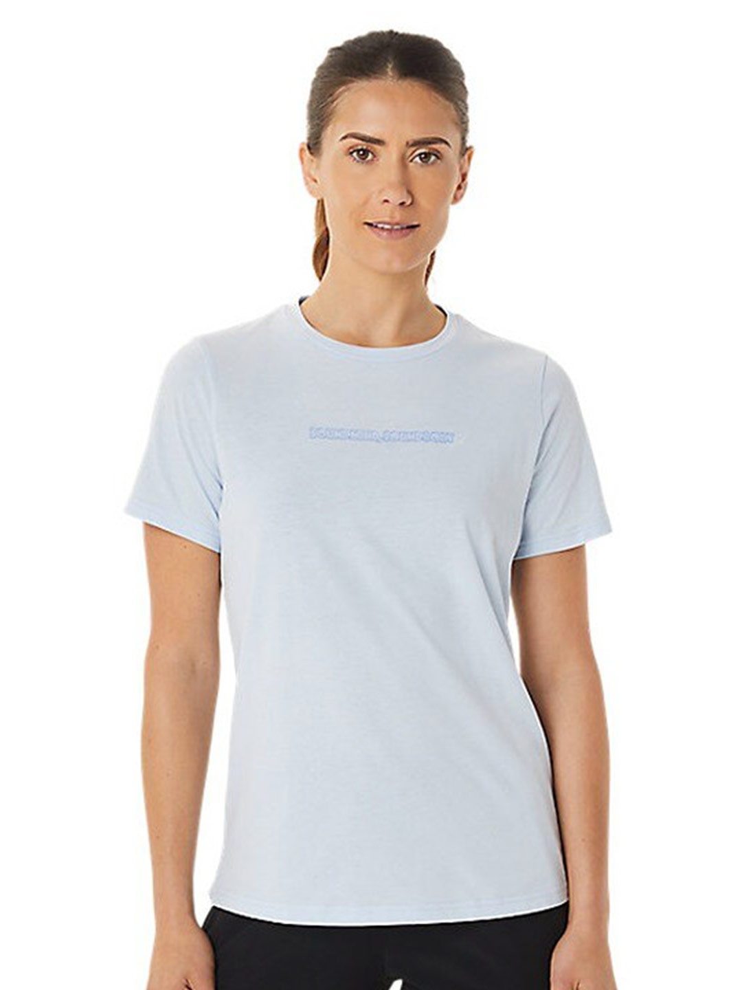 

ASICS Logo Graphic Printed Round Neck T-shirt, Blue