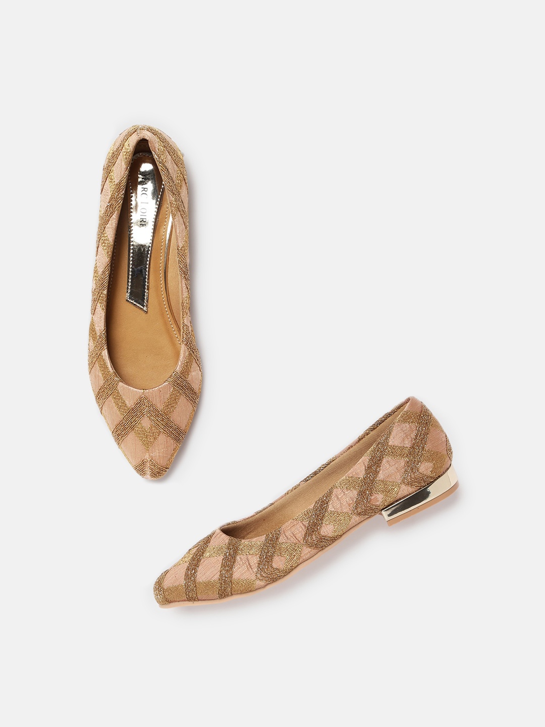 

Marc Loire Embellished Round Toe Ballerinas, Nude