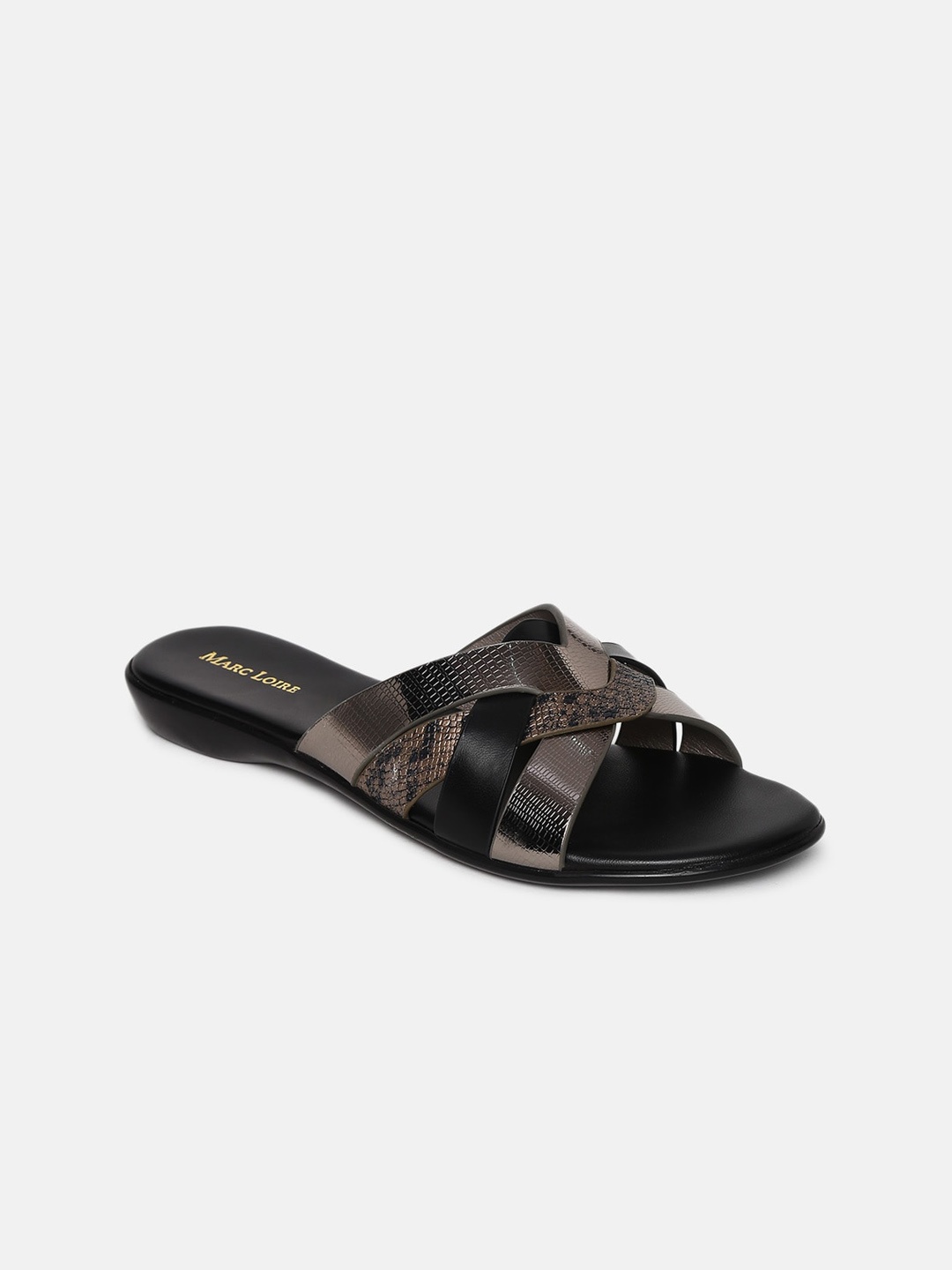 

Marc Loire Textured Open Toe Flats, Grey