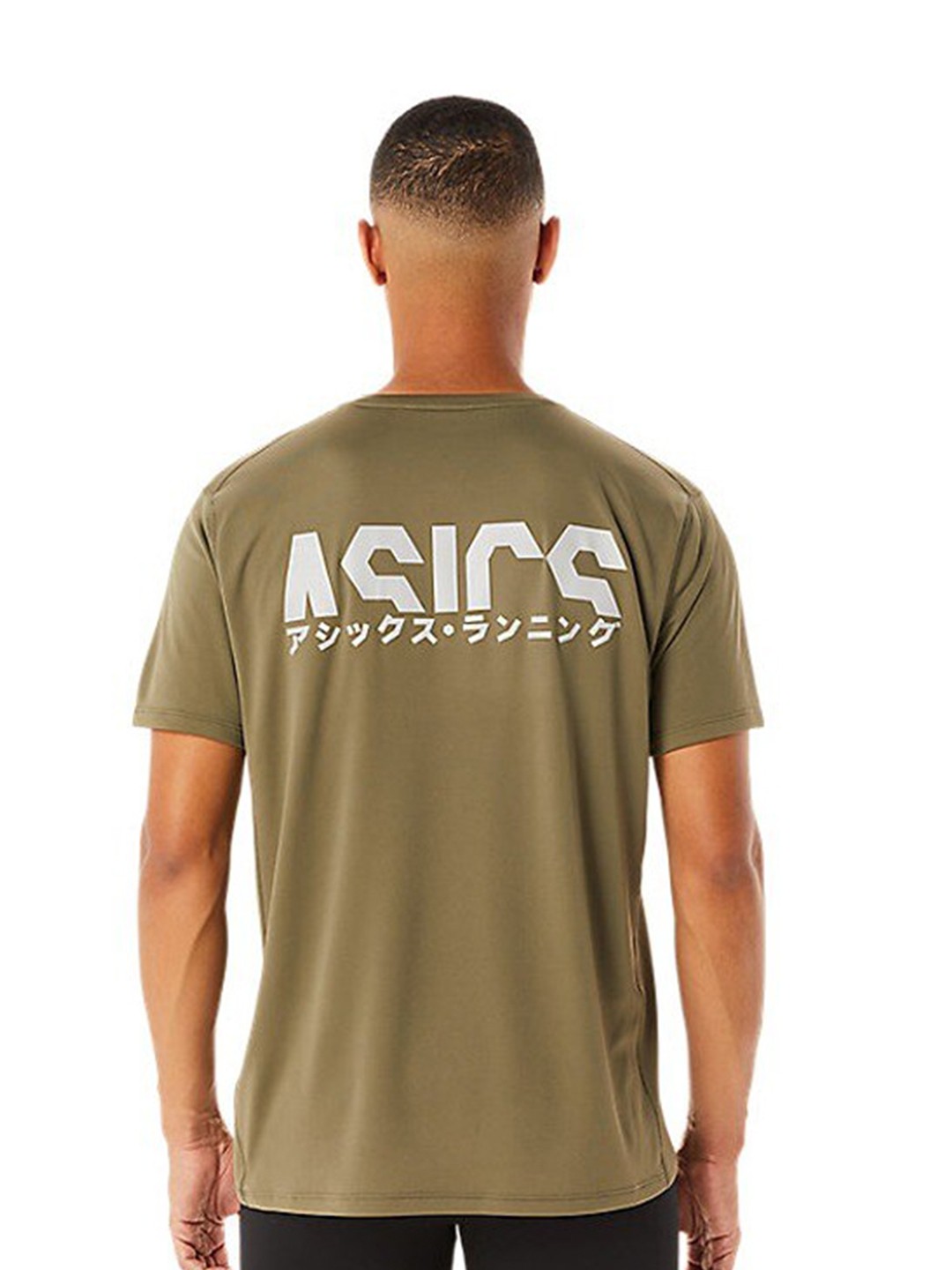

ASICS KATAKANA SS Graphic Printed Round Neck T-Shirt, Green