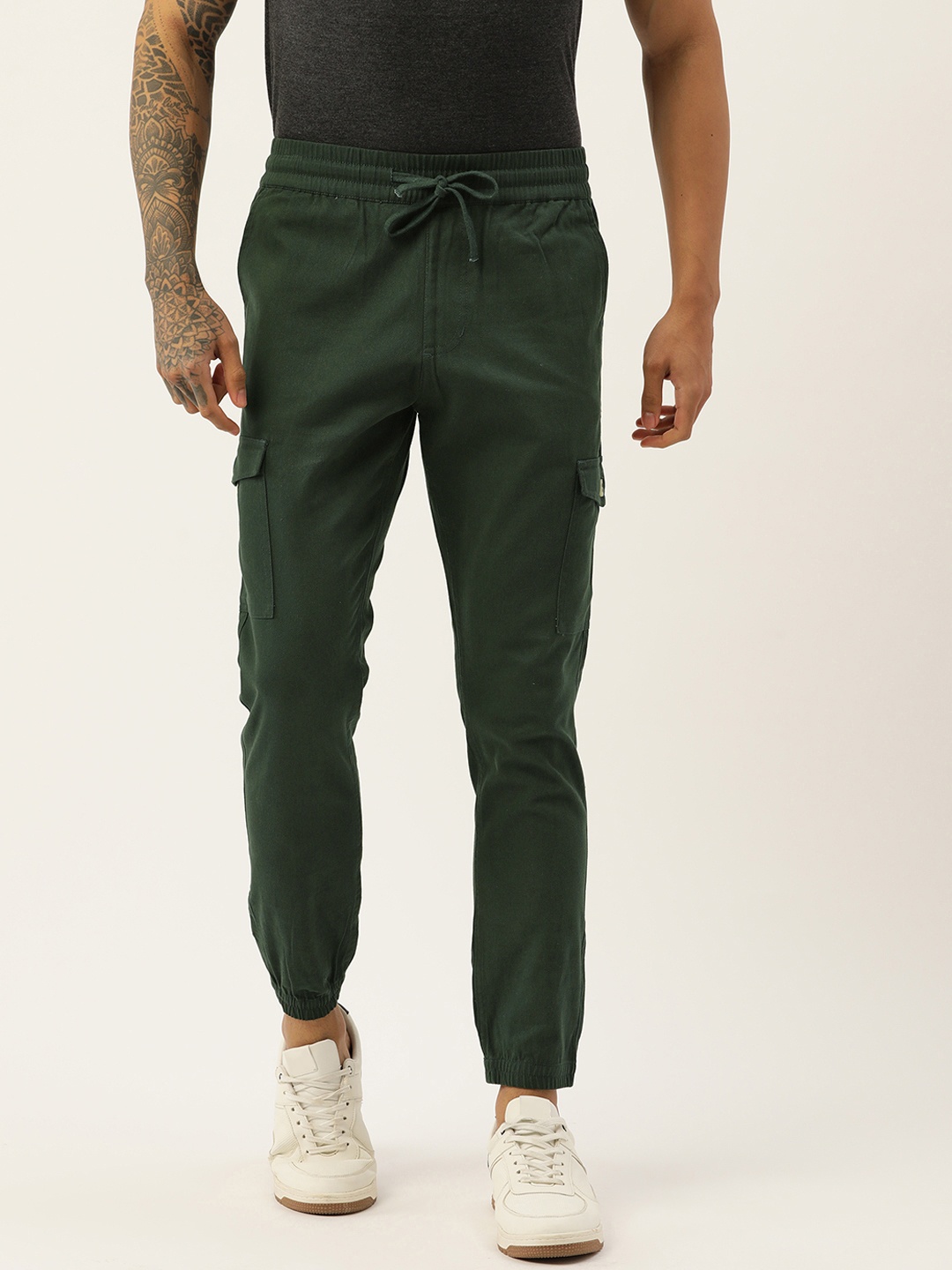 

Rue Collection Men Mid-Rise Joggers, Green