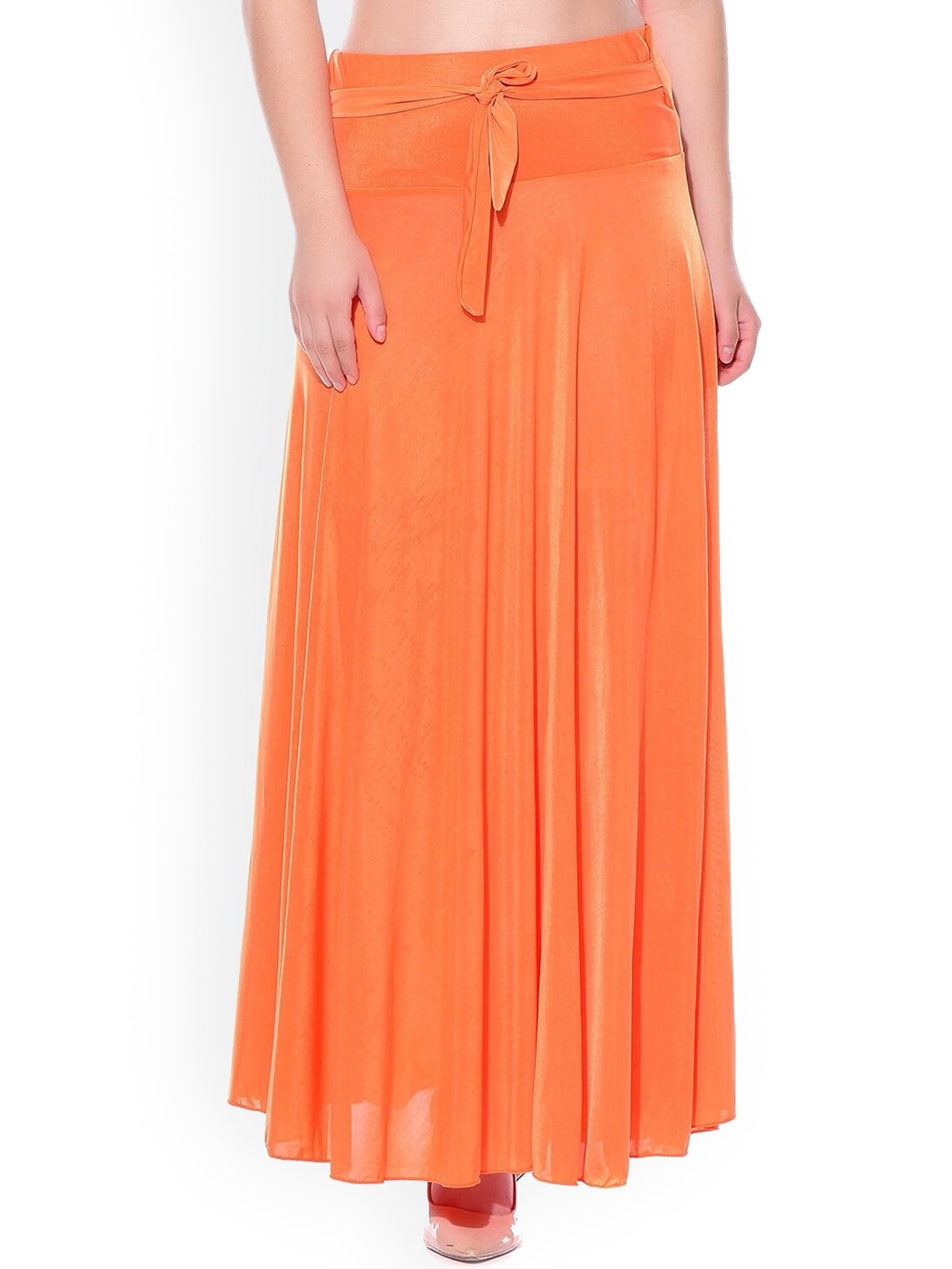 

Texco Flared A-Line Maxi Skirt, Orange