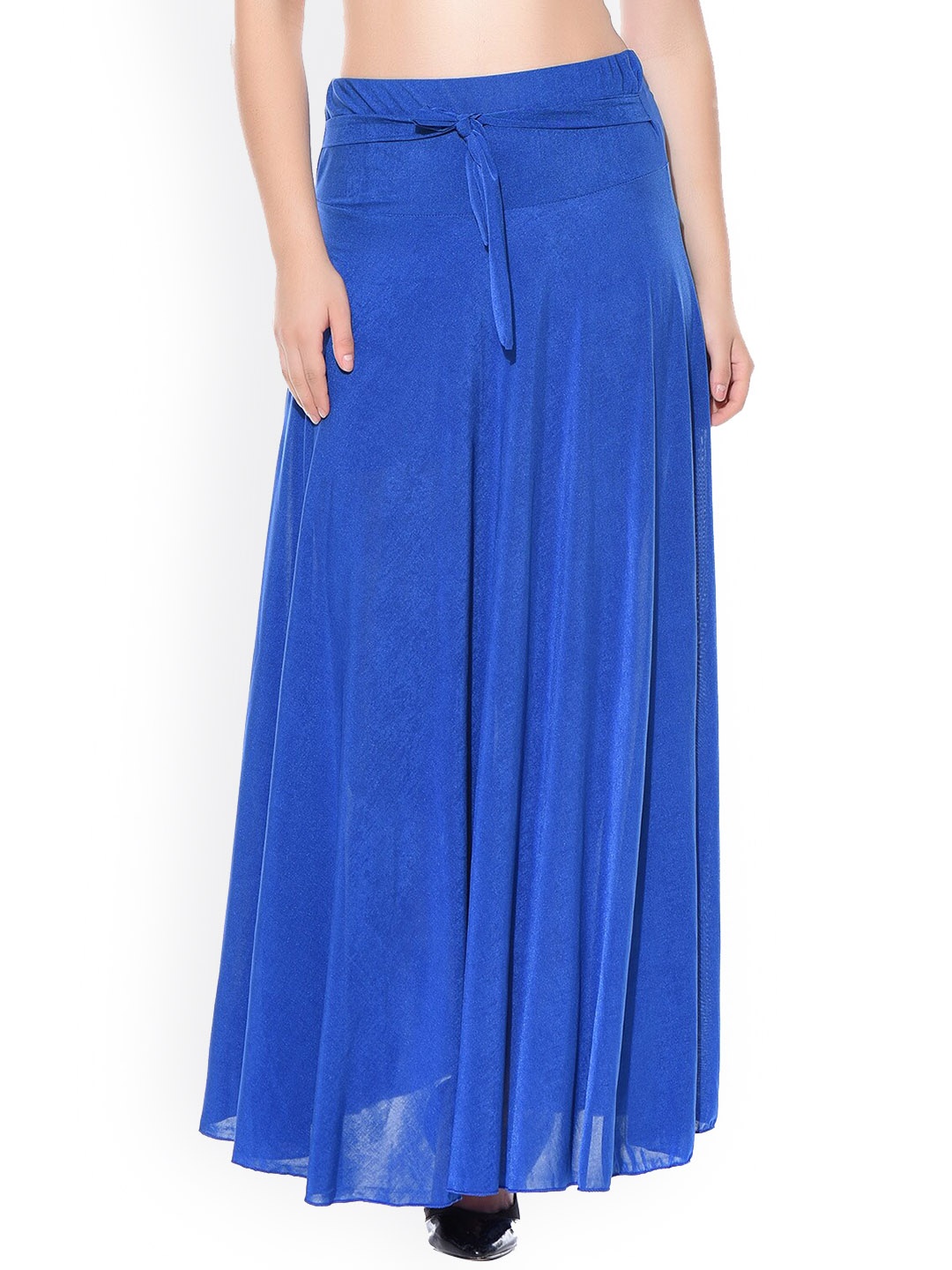 

Texco Semi Sheer Flared Maxi Skirt, Blue