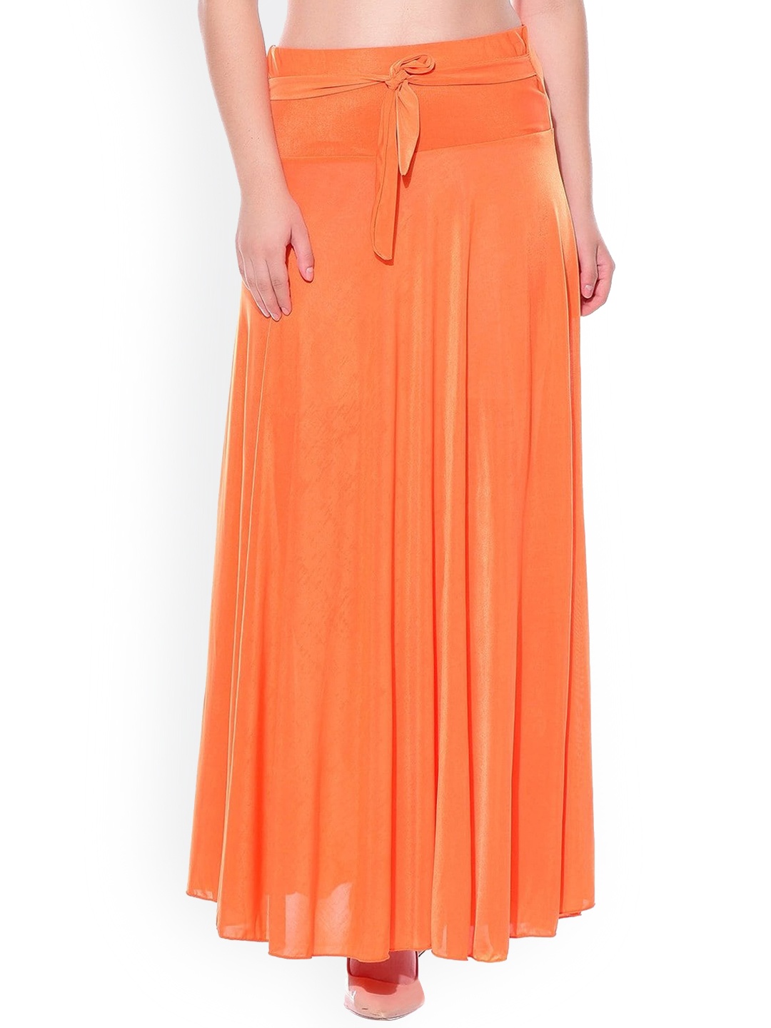 

Texco Flared A-Line Maxi Skirt, Orange