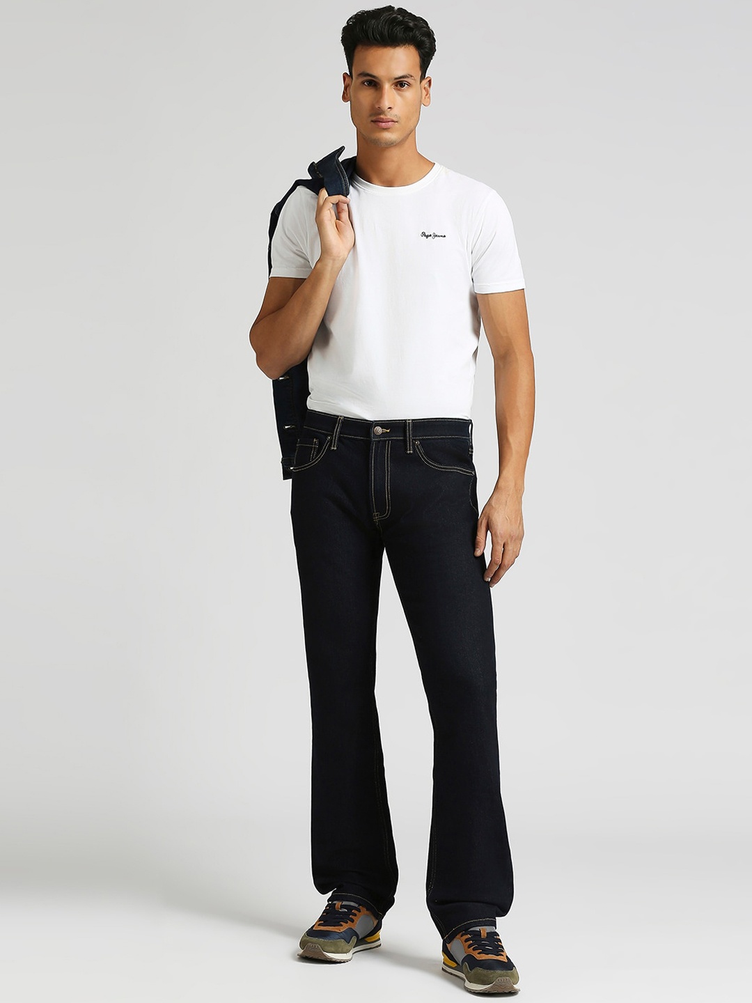 

Pepe Jeans Men Holborne Mid Rise Straight Leg Stretchable Jeans, Blue