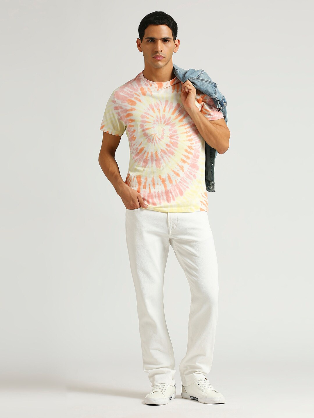 

Pepe Jeans Printed Round Neck Pure Cotton Slim Fit T-shirt, Orange