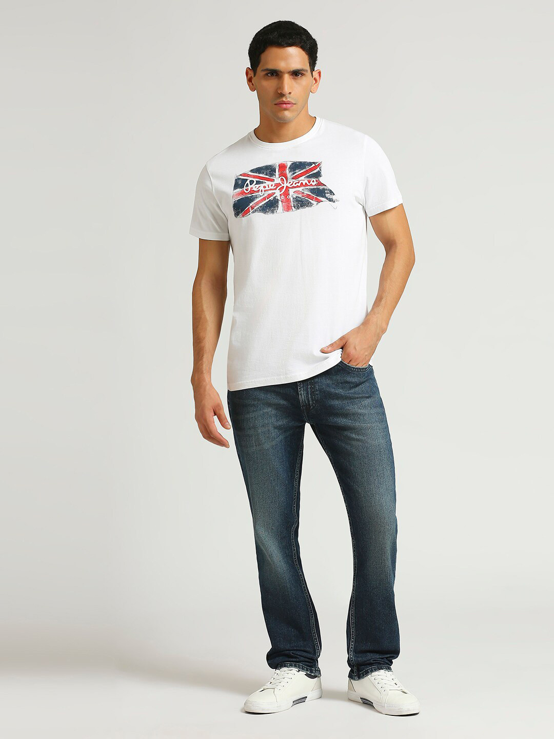 

Pepe Jeans Printed Pure Cotton Slim Fit T-shirt, White