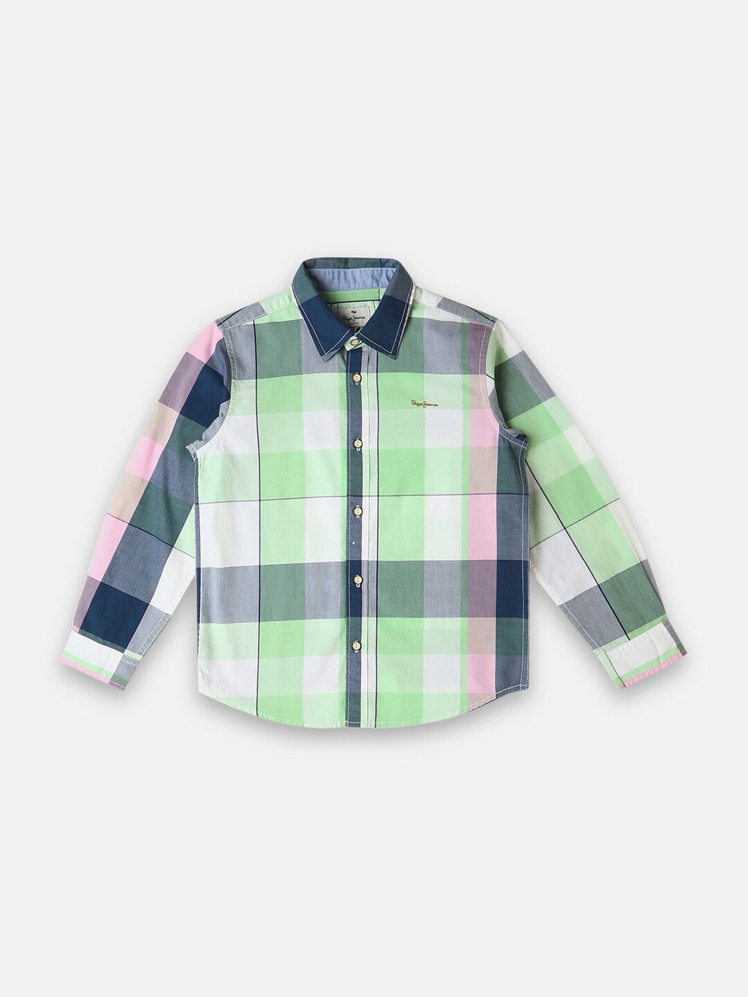 

Pepe Jeans Boys Checked Twill Pure Cotton Casual Shirt, Green