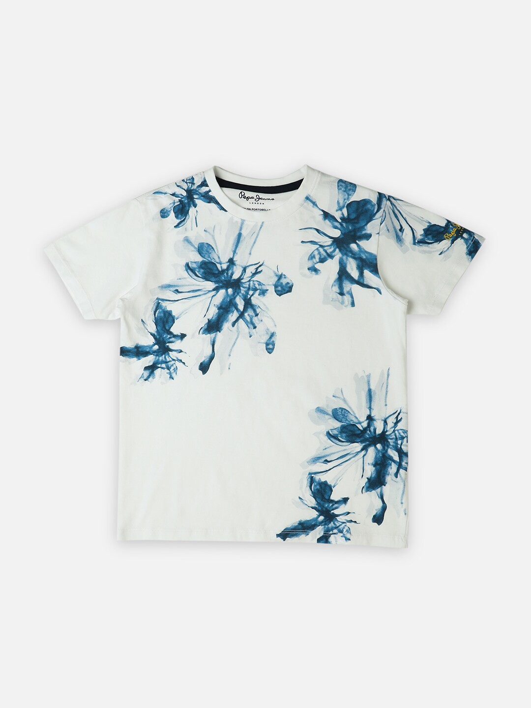 

Pepe Jeans Boys Floral Printed Pure Cotton T-shirt, White