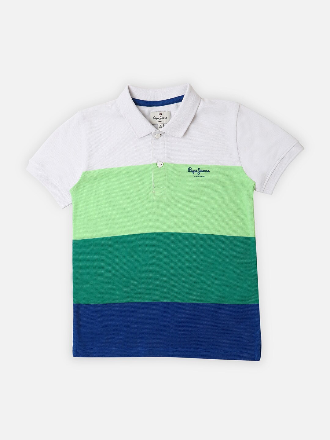 

Pepe Jeans Boys Colourblocked Pure Cotton T-shirt, White
