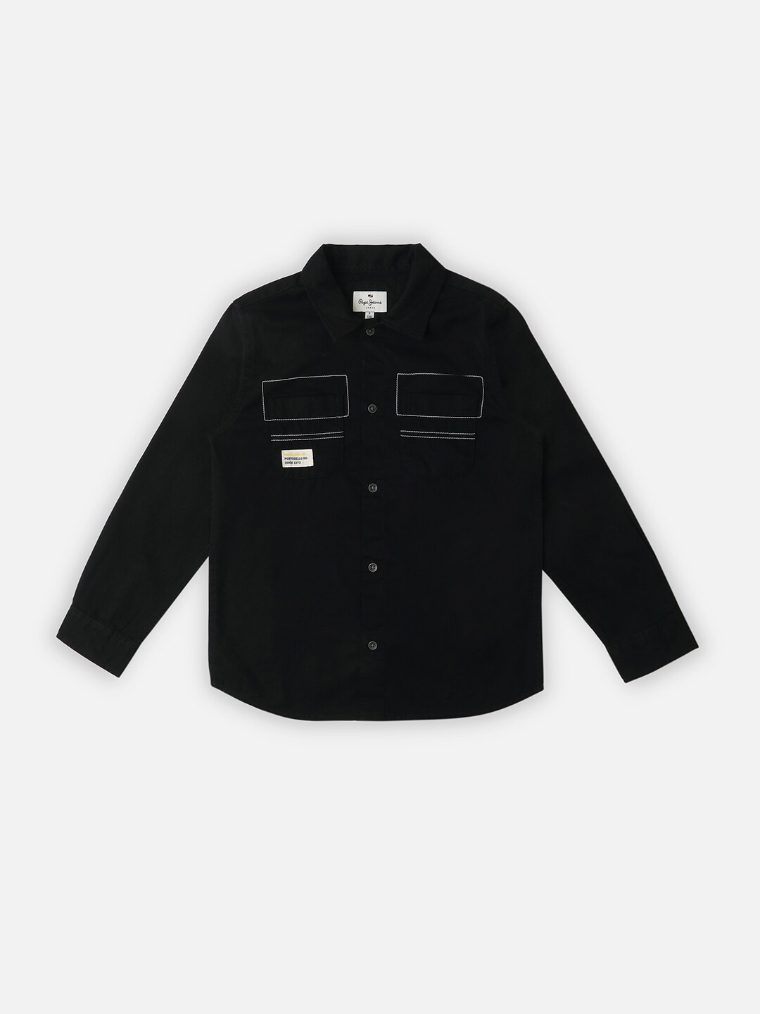 

Pepe Jeans Boys Twill Pure Cotton Casual Shirt, Black