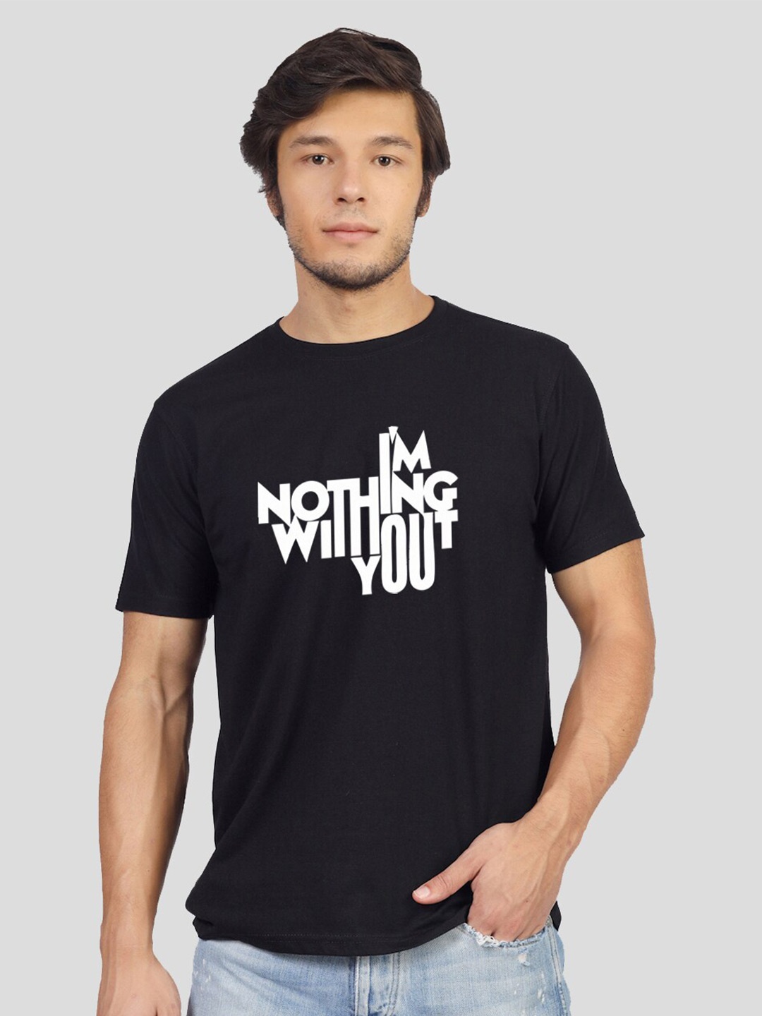 

Greylongg Typography Printed T-shirt, Black