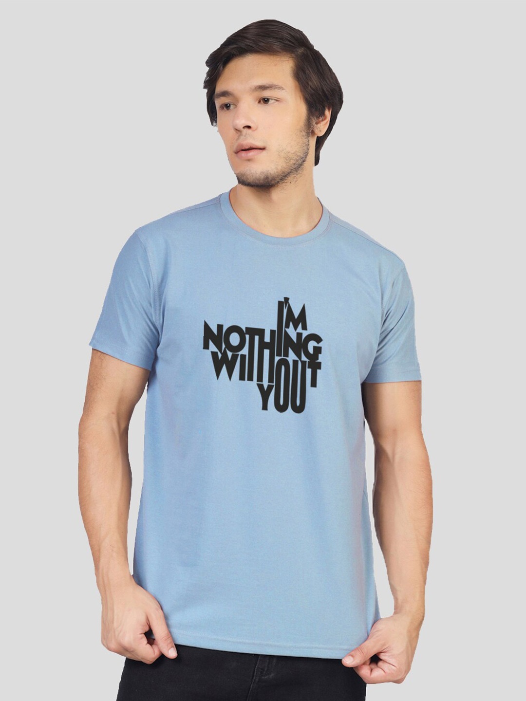 

Greylongg Typography Printed T-shirt, Blue