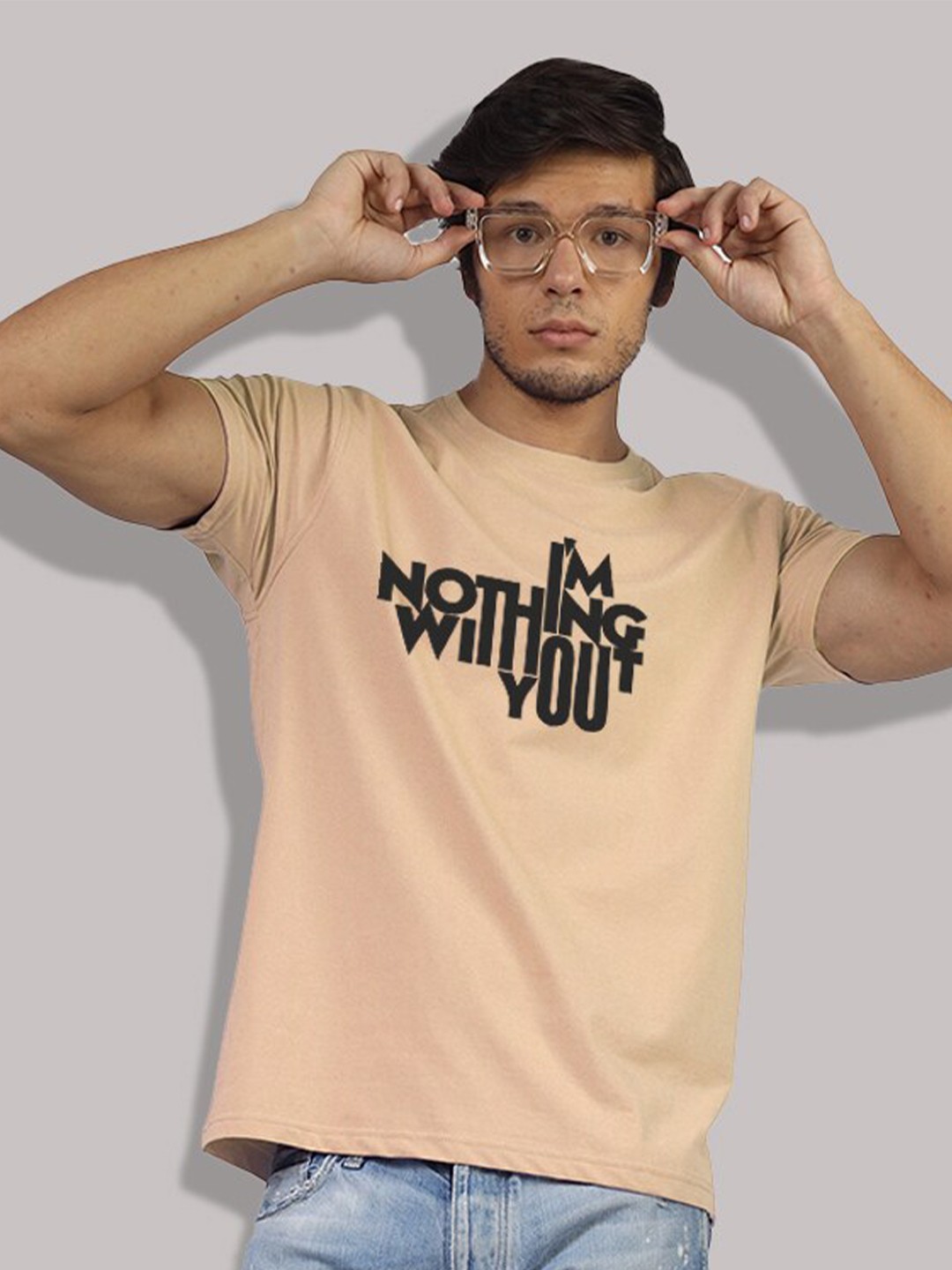 

Greylongg Typography Printed T-shirt, Beige