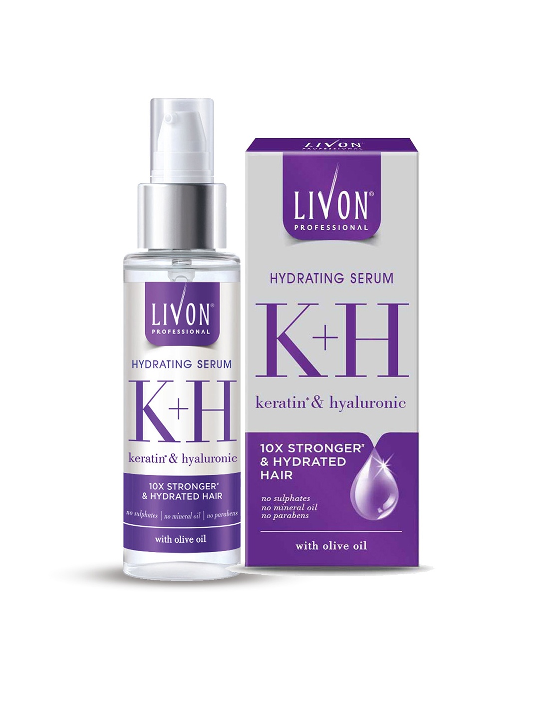 

Livon Professional Keratin & Hyaluronic Hydrating Serum for Hydrated Hair - 100ml, Purple
