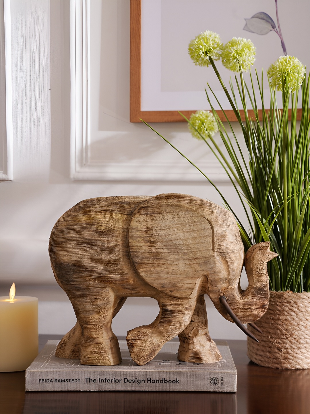 

Pure Home and Living Brown Wooden Figurine Showpiece